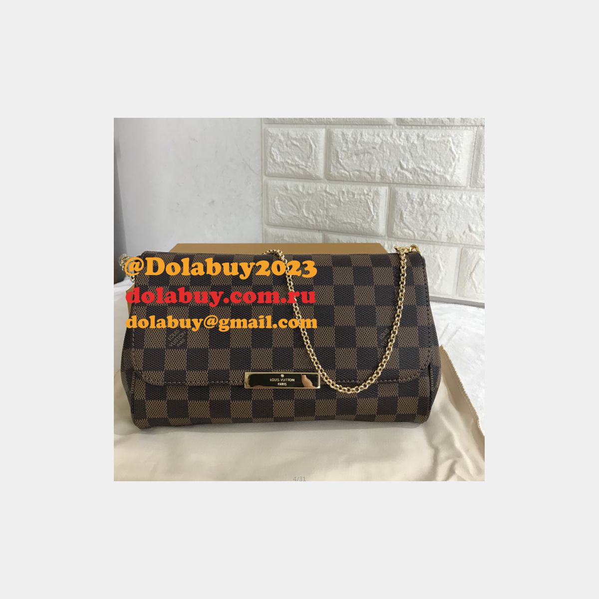 Louis Vuitton Replica Favorite MM Damier Ebene Bag