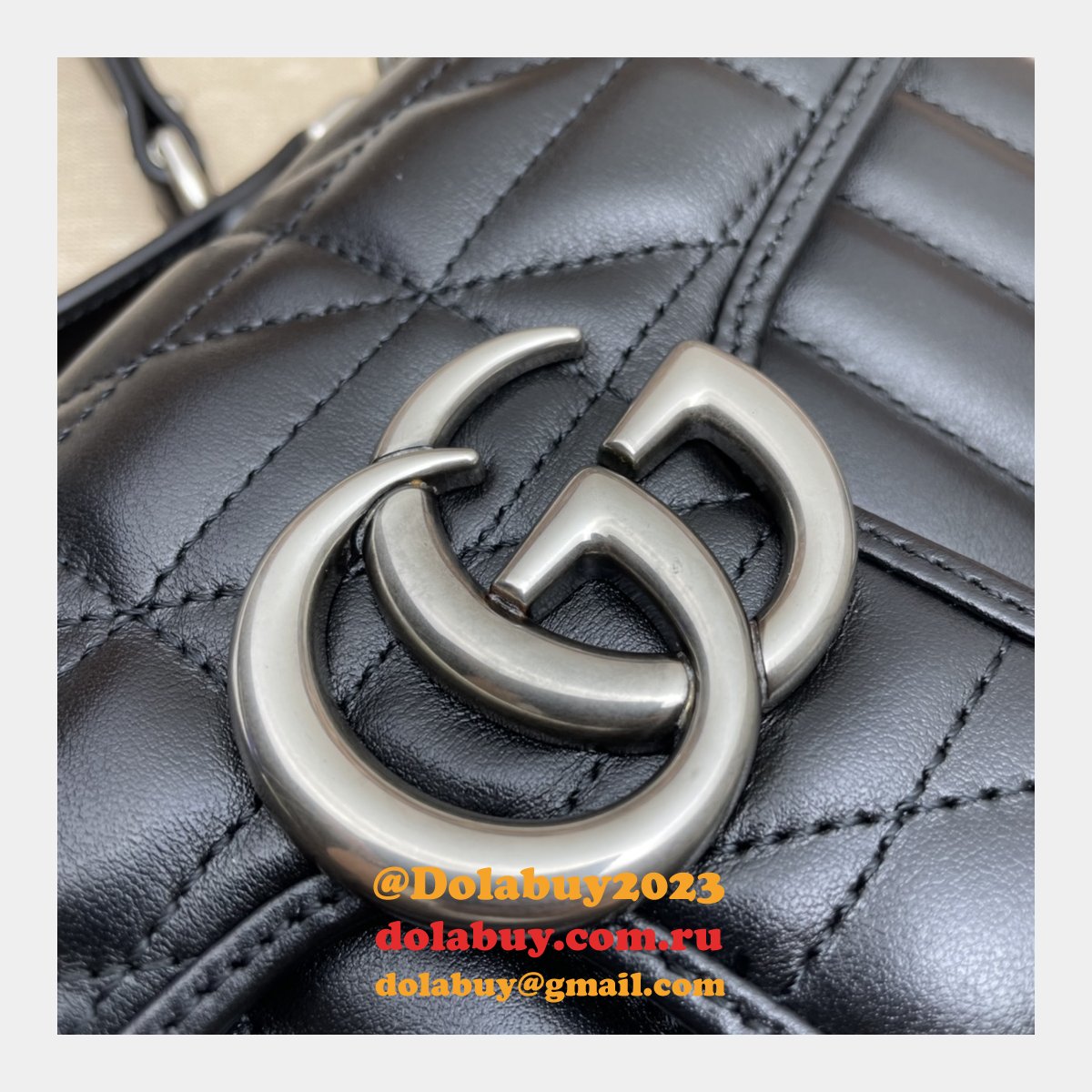 G*u*i designer copy gg marmont matelassé 446744 black bag