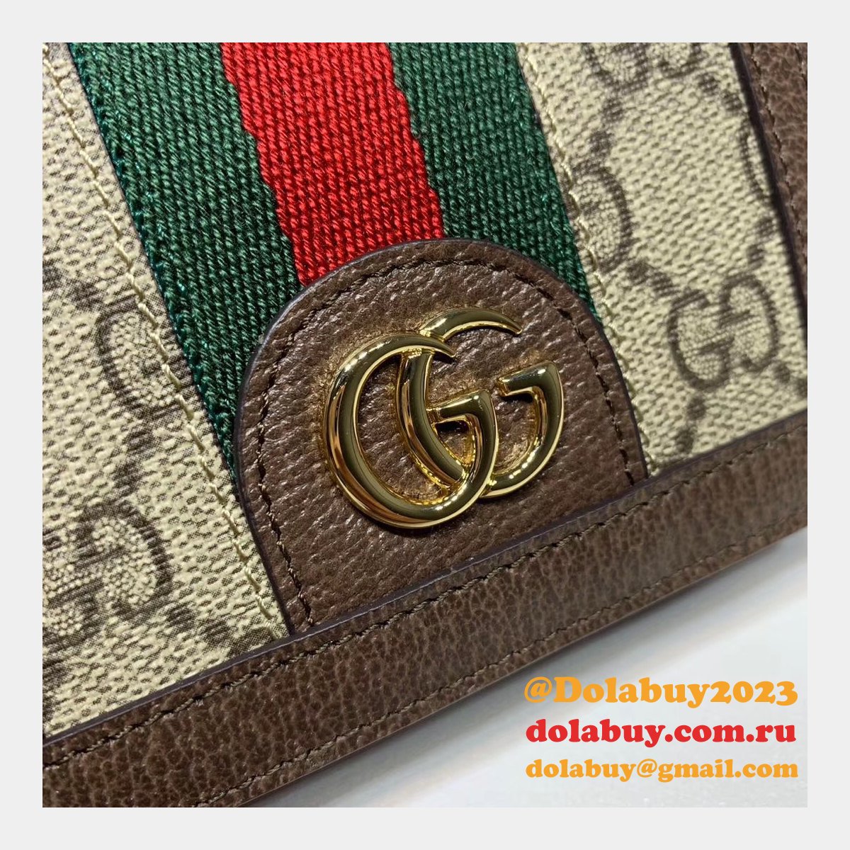 replica G*u*i gg aaa+ supreme ophidia card case wallet 523155