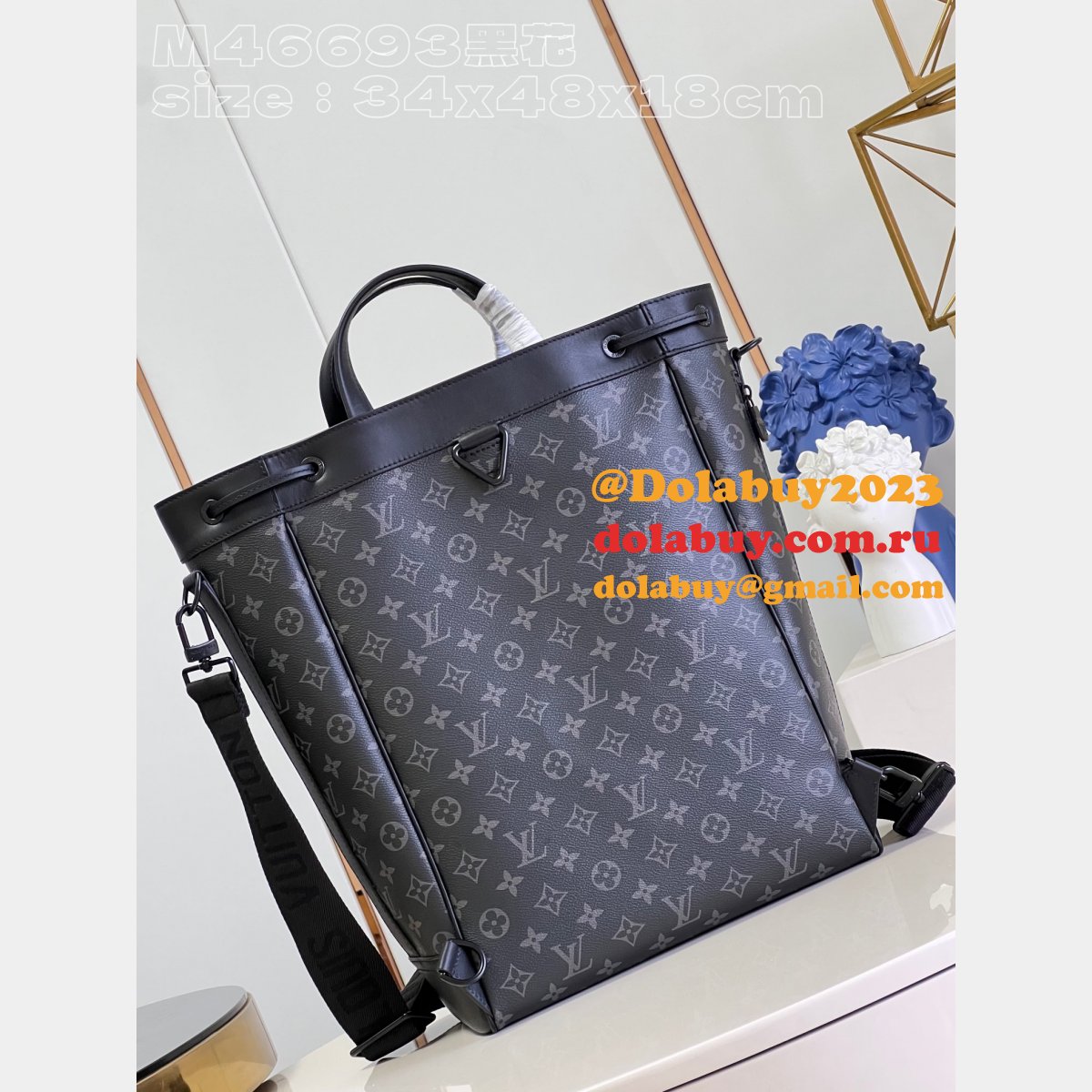 Louis Vuitton Perfect Replica Maxi Noé Sling Monogram Eclipse M46693 Bags