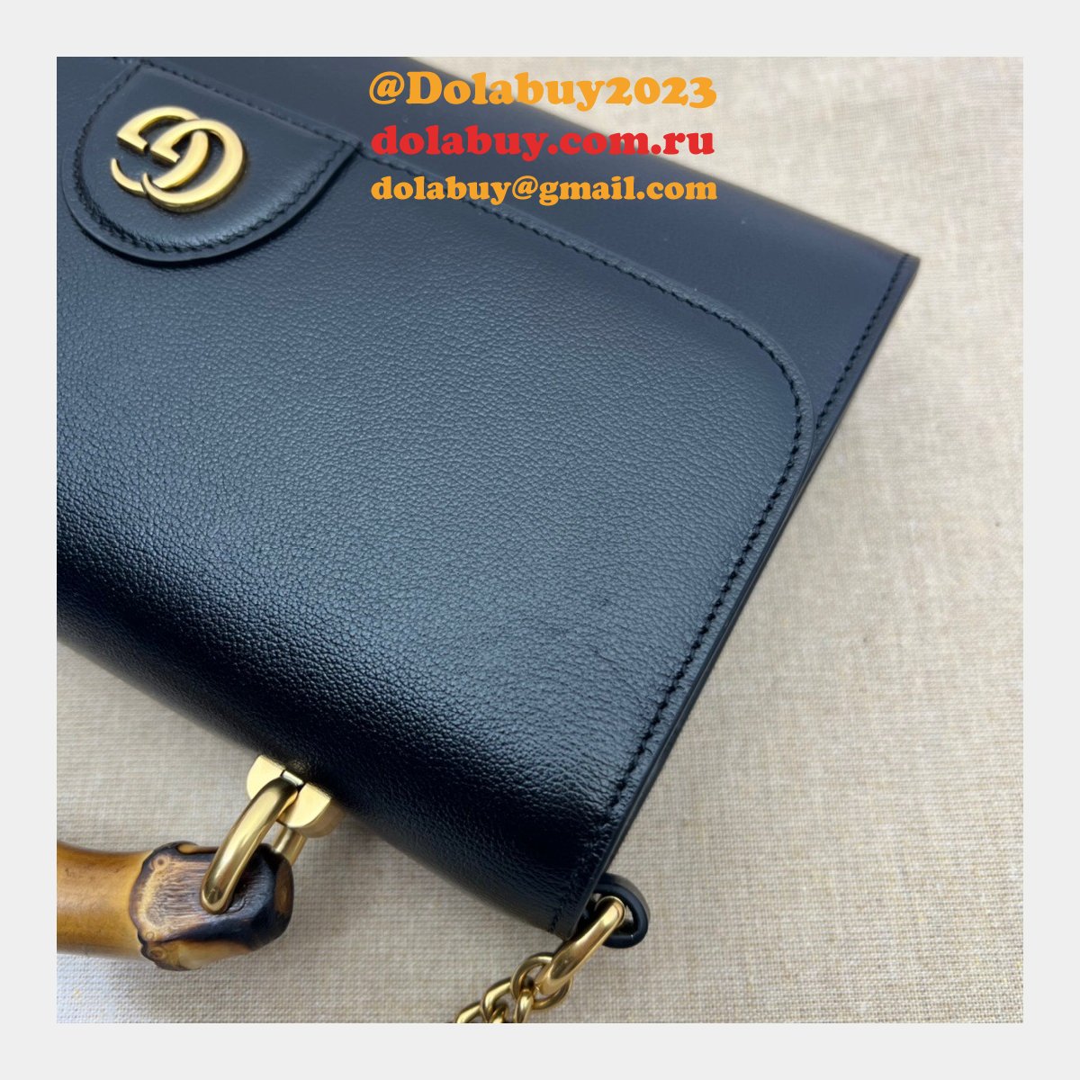 G*u*i replica 675794 diana small shoulder bag in black/brown