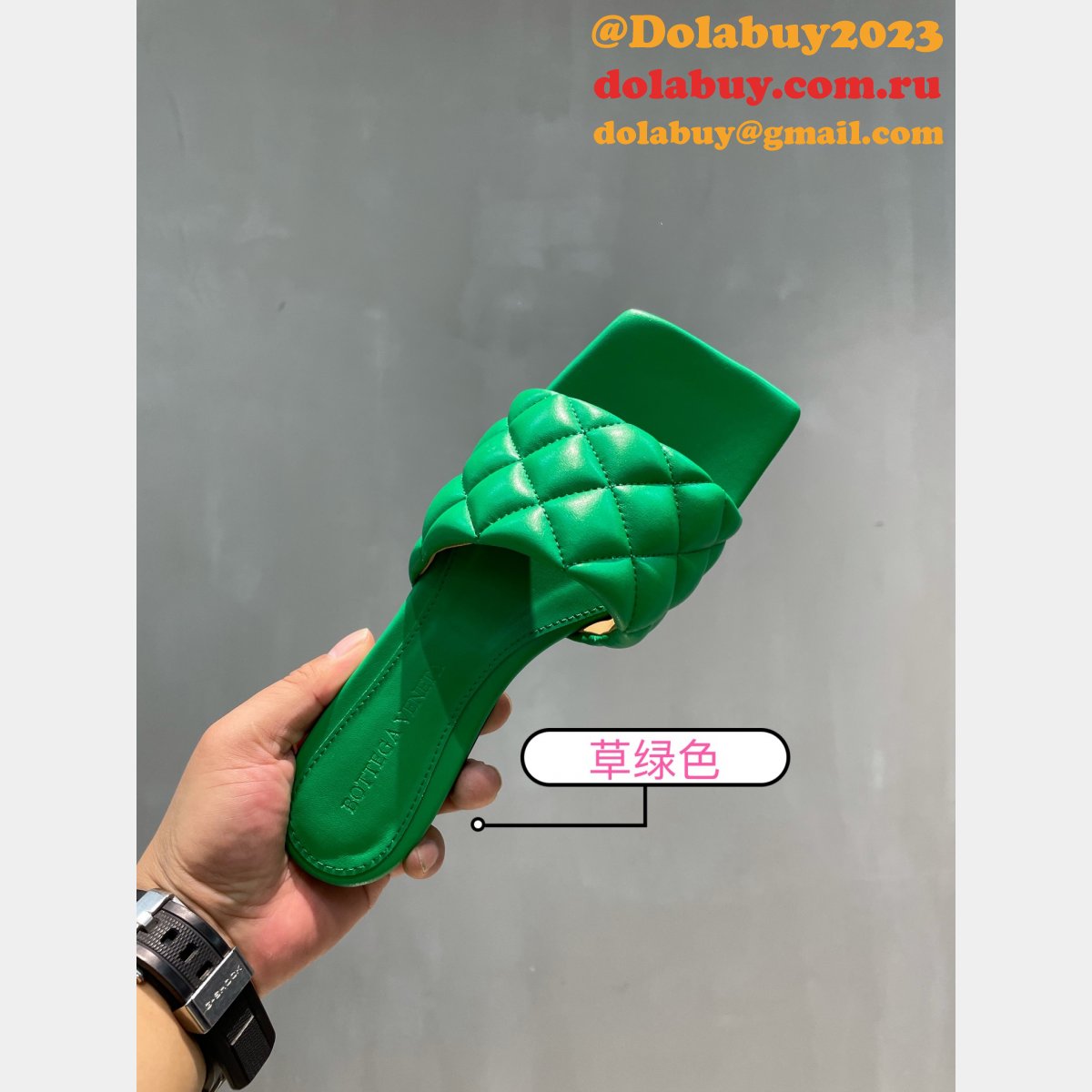 1:1 quality bottega venet fake Di*m*nd flat slippers shoes