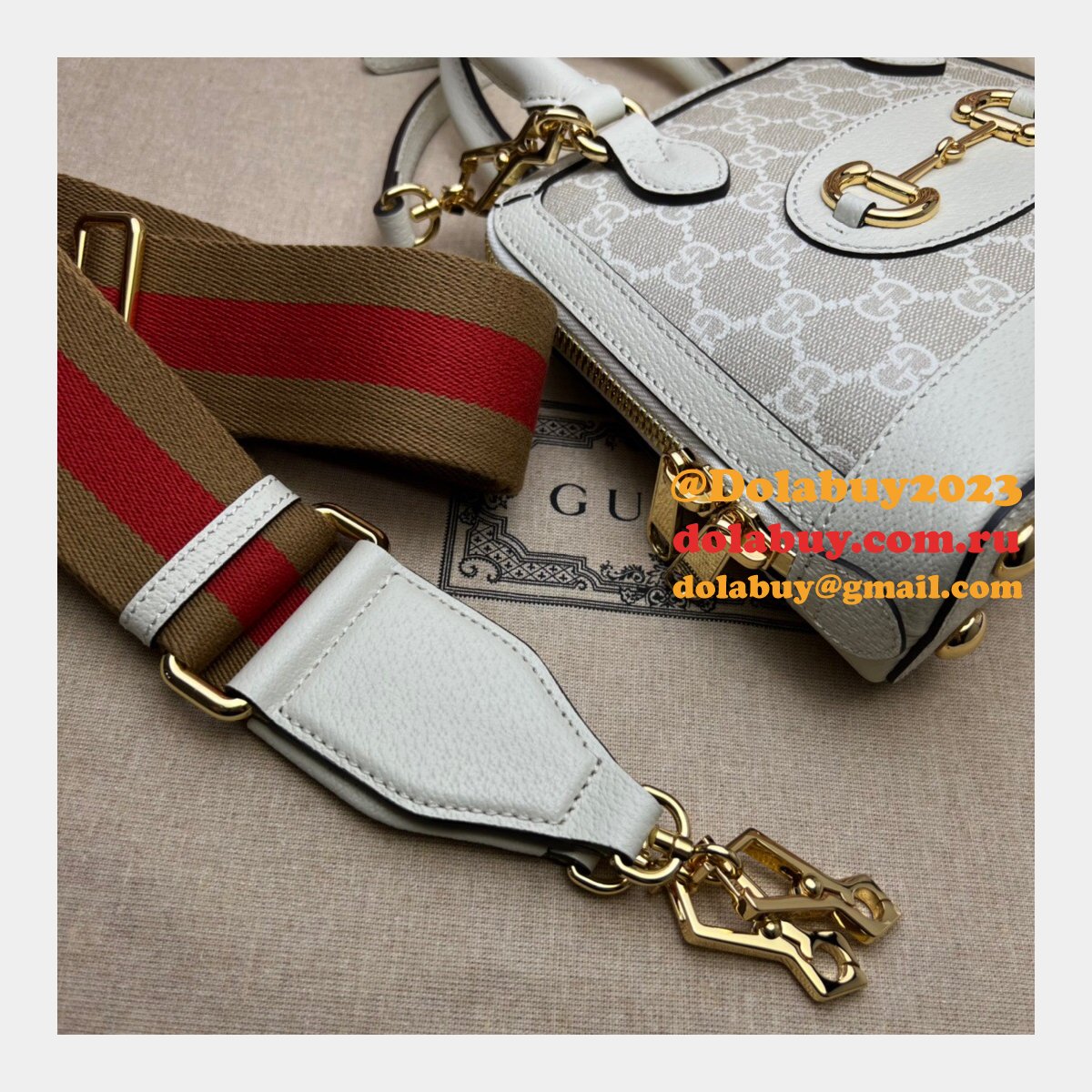 G*u*i fake luxury goods 677212 horsebit top handle bag