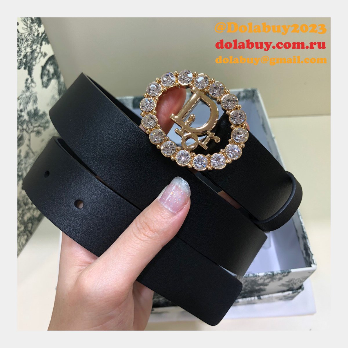 Wholesale Christian Dior AAA Belts 30mm Black Replica