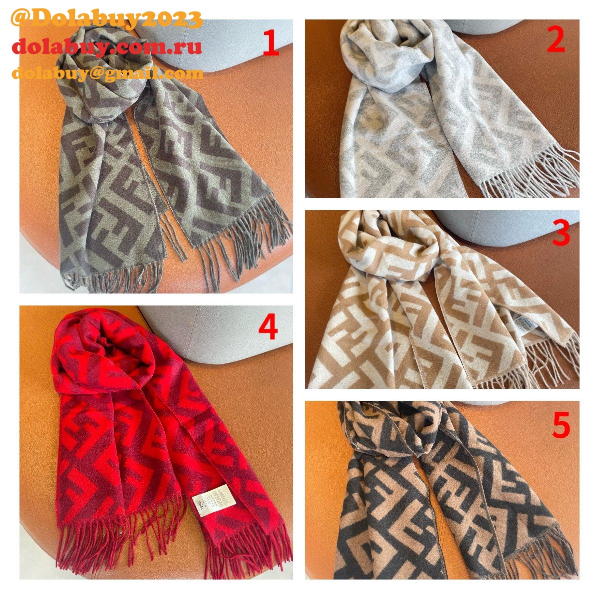 Designer Knockoff Fendi Cashmere Scarf
