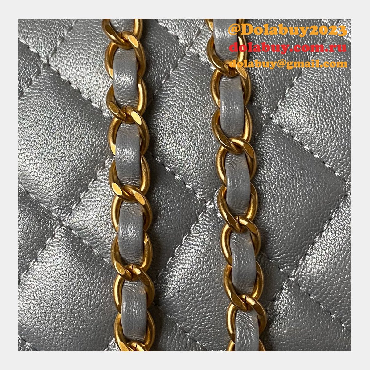 Knockoff Casual Style Vanity AP3663 2Way Chain Plain Party Bags