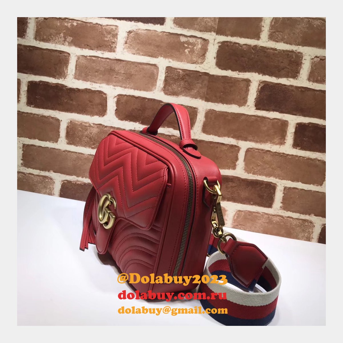 top quality G*u*i replica 498100 leather gg marmont small shoulder bag