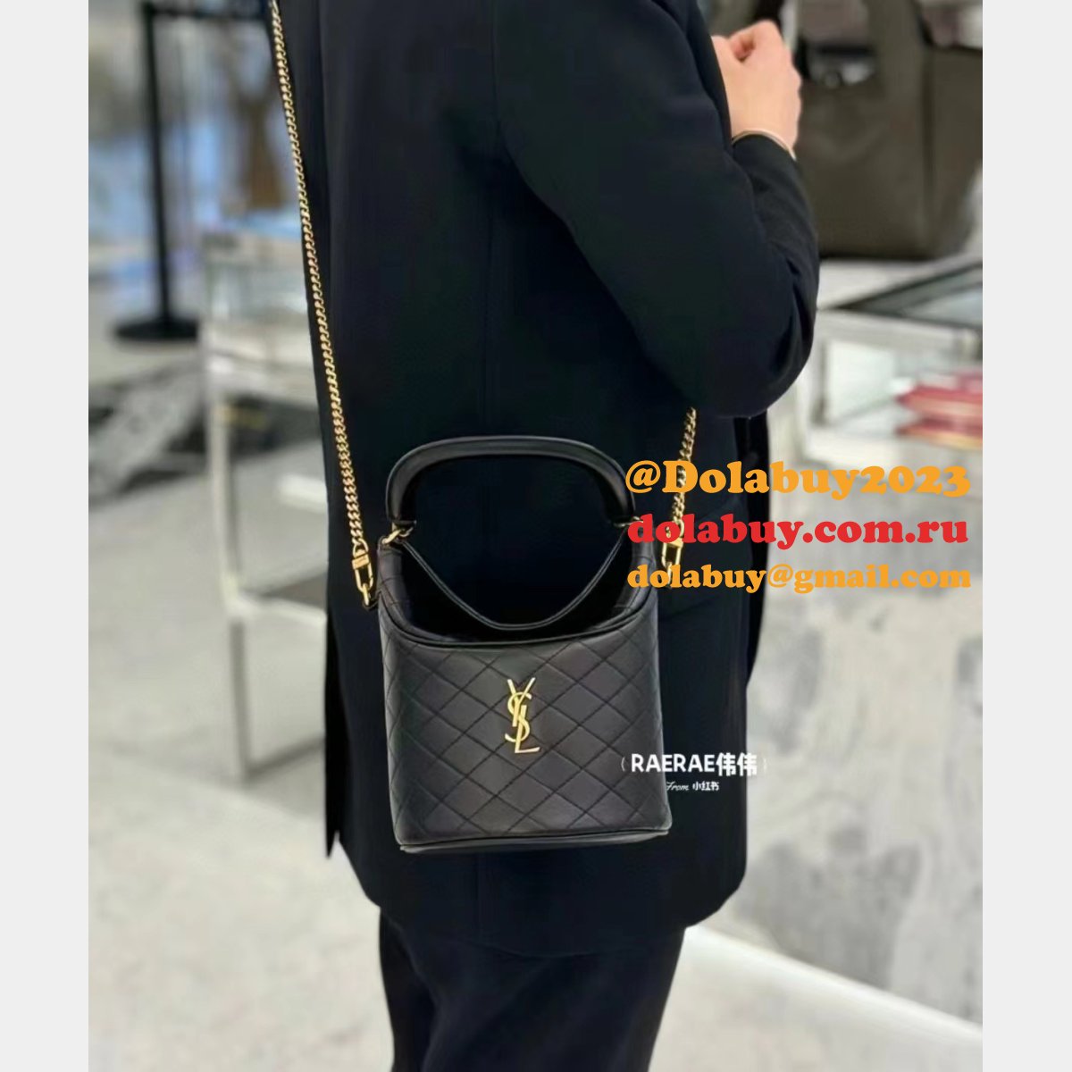 Saint Laurent 763961 Replica Gaby Top Handle Bucket Shoulder Bags