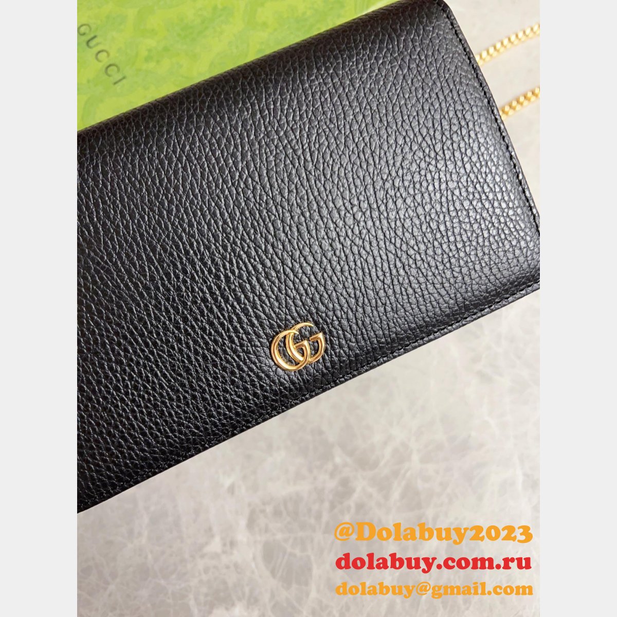 top luxury G*u*i replicas 497985 marmont leather mini chain wallets bag