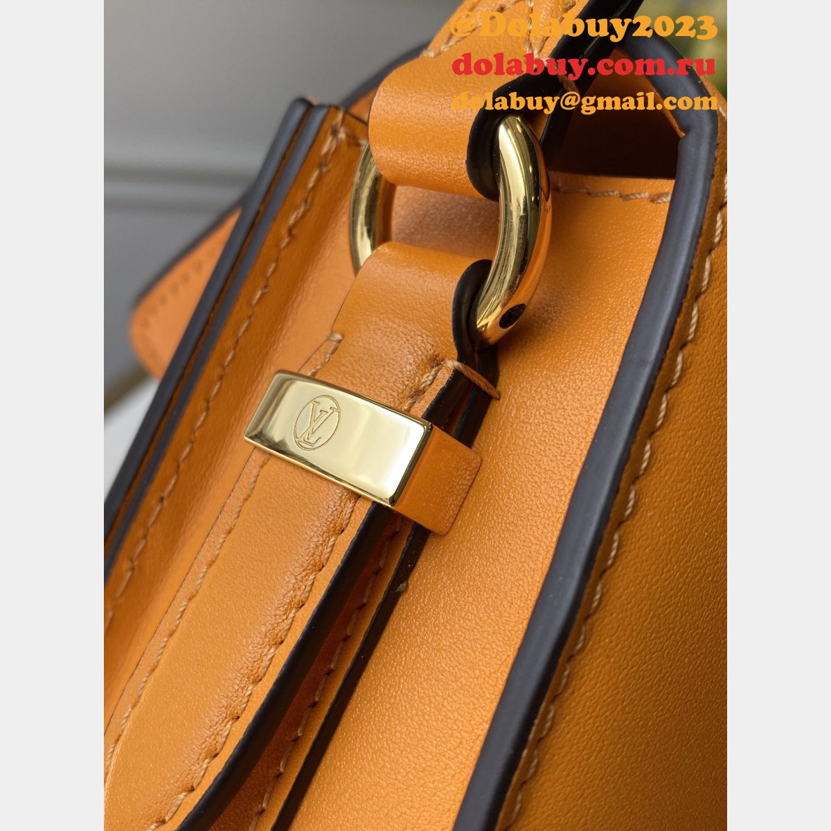 Top Quality Louis Vuitton M55946 LV Pont 9 Calfskin Leather Summer Gold Handbags