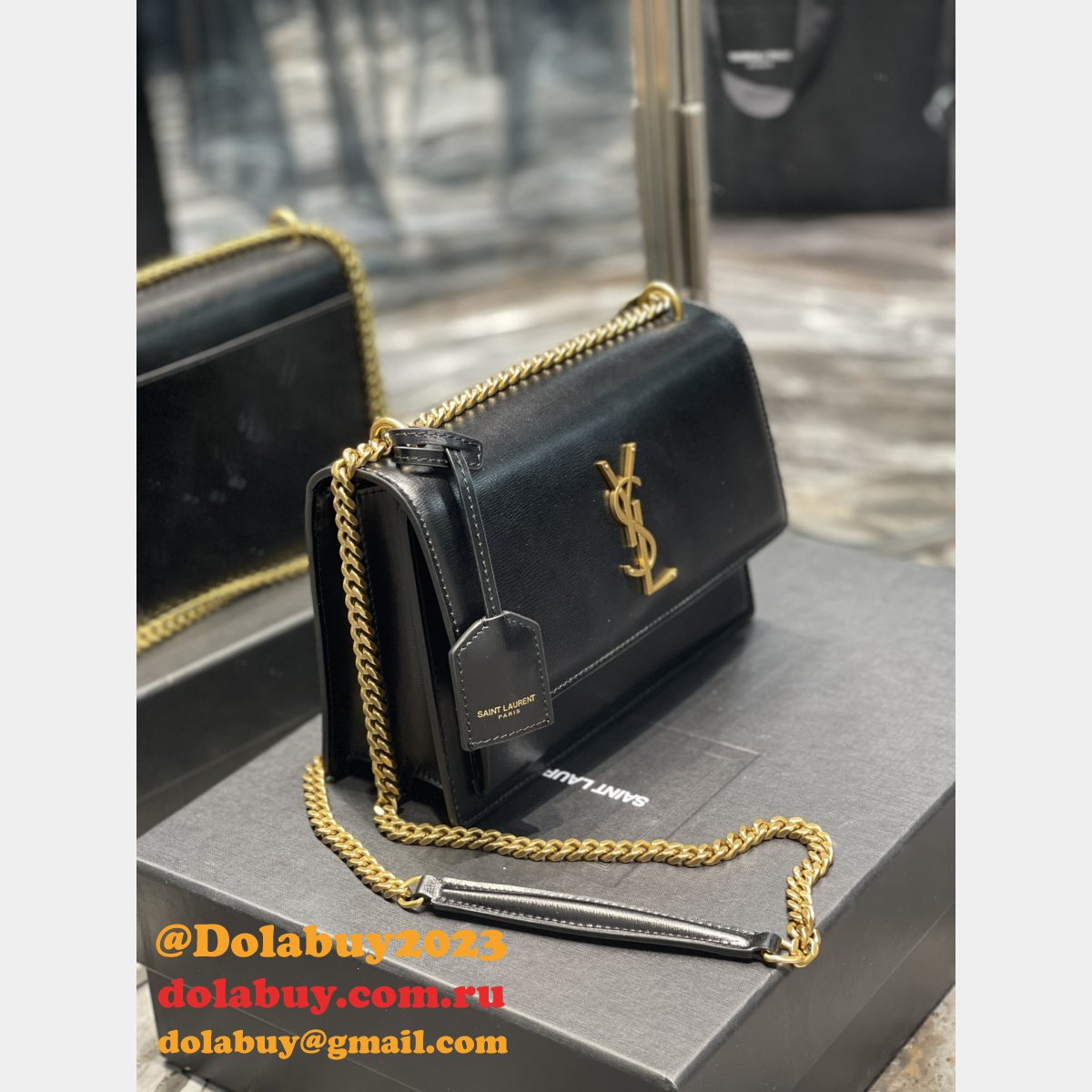 Shop Saint Laurent Sunset Mono Crossbody Bag 22CM 422906
