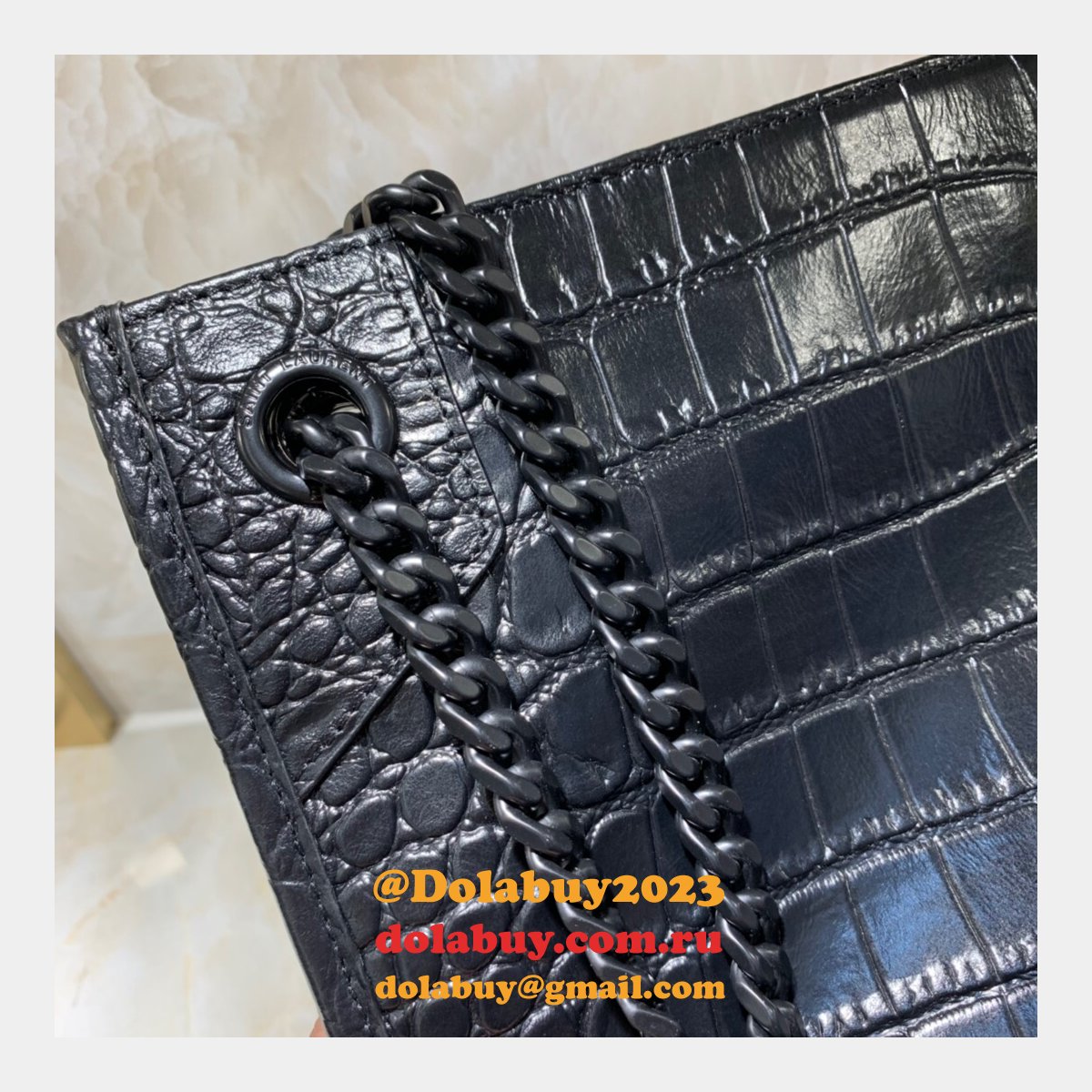 Replica YSL Saint Laurent Large Niki Shopping Bag Black Vintage