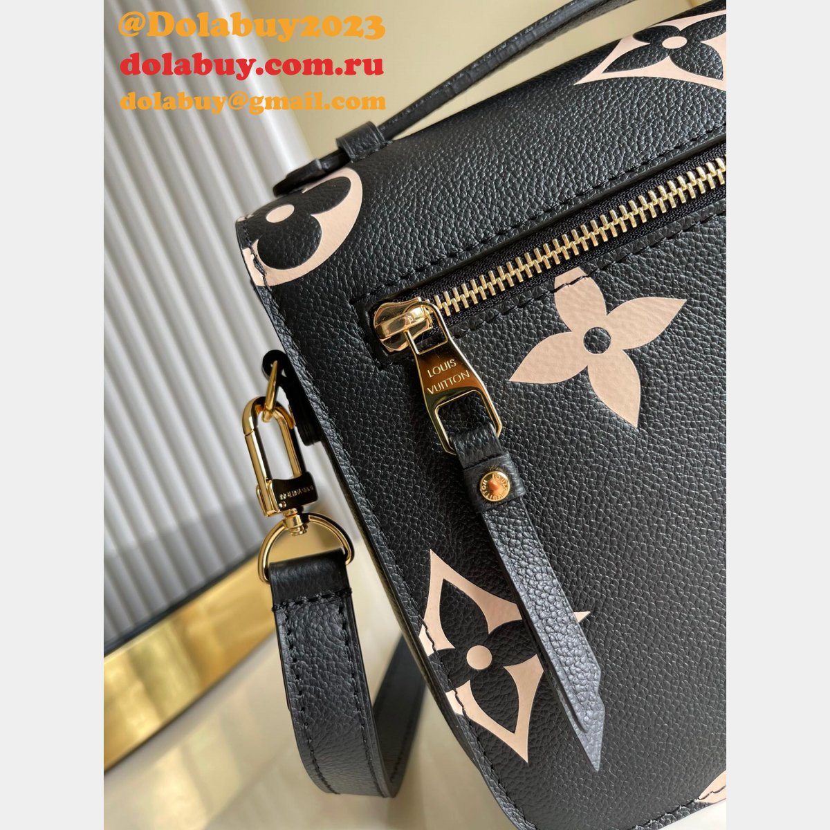 Louis Vuitton Bicolor Monogram Empreinte Leather M45773 Pochette Métis