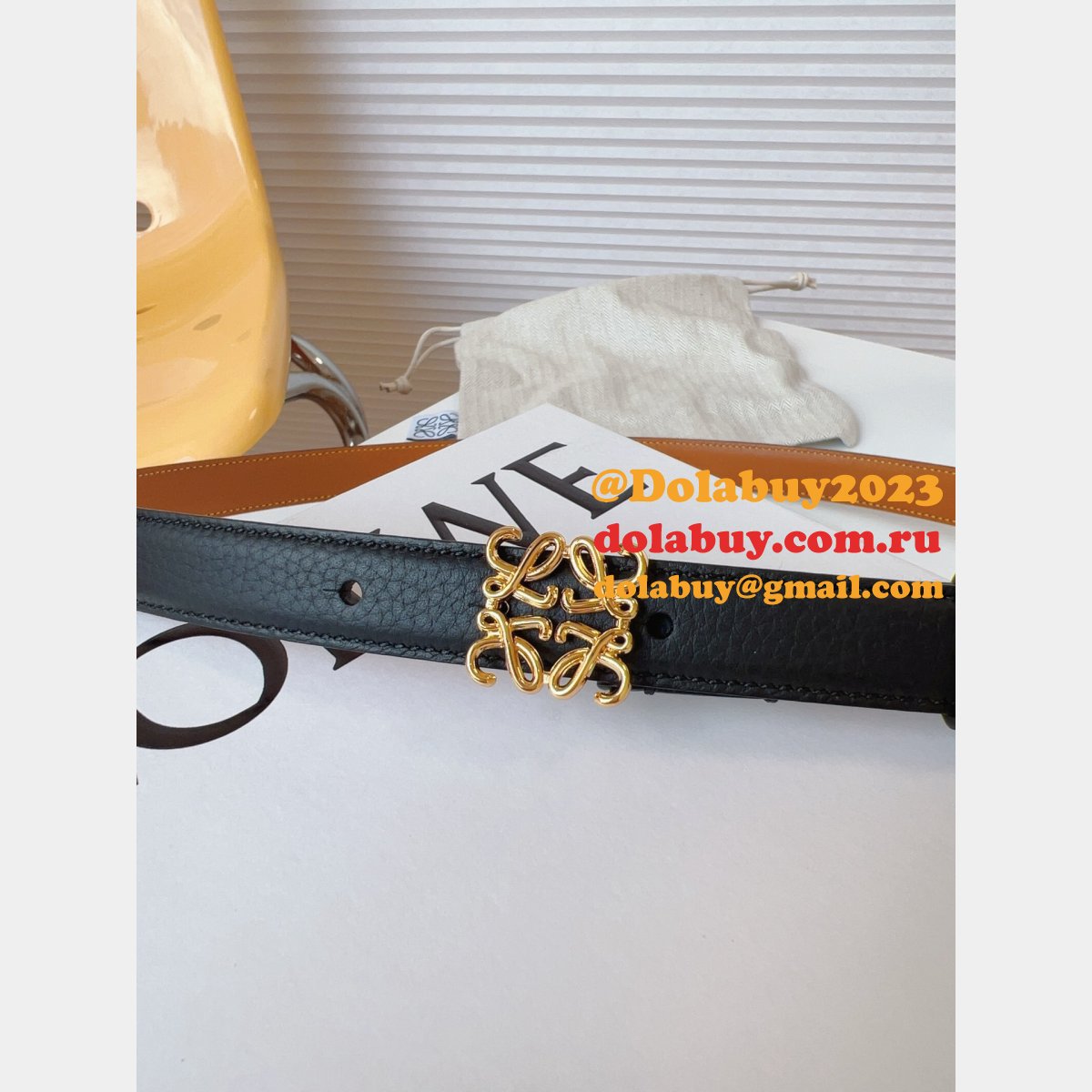 Luxury Inspired Loewe Anagram 2.0cm Width Replicas Belt