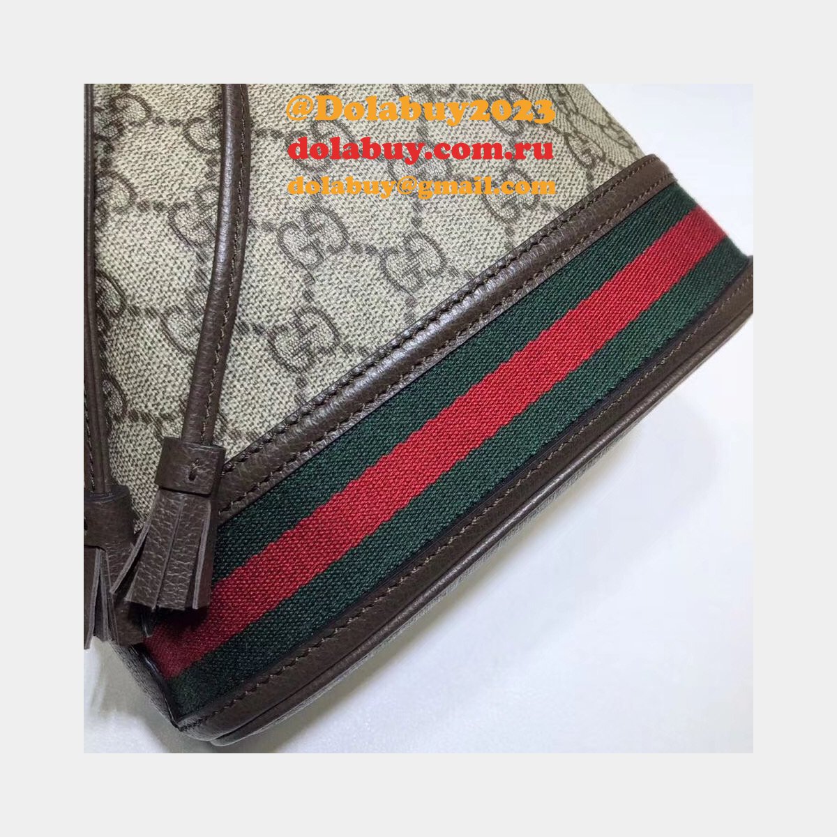 Beige/Ebony Knockoff 550621 GG Supreme Ophidia Small Bucket Bag