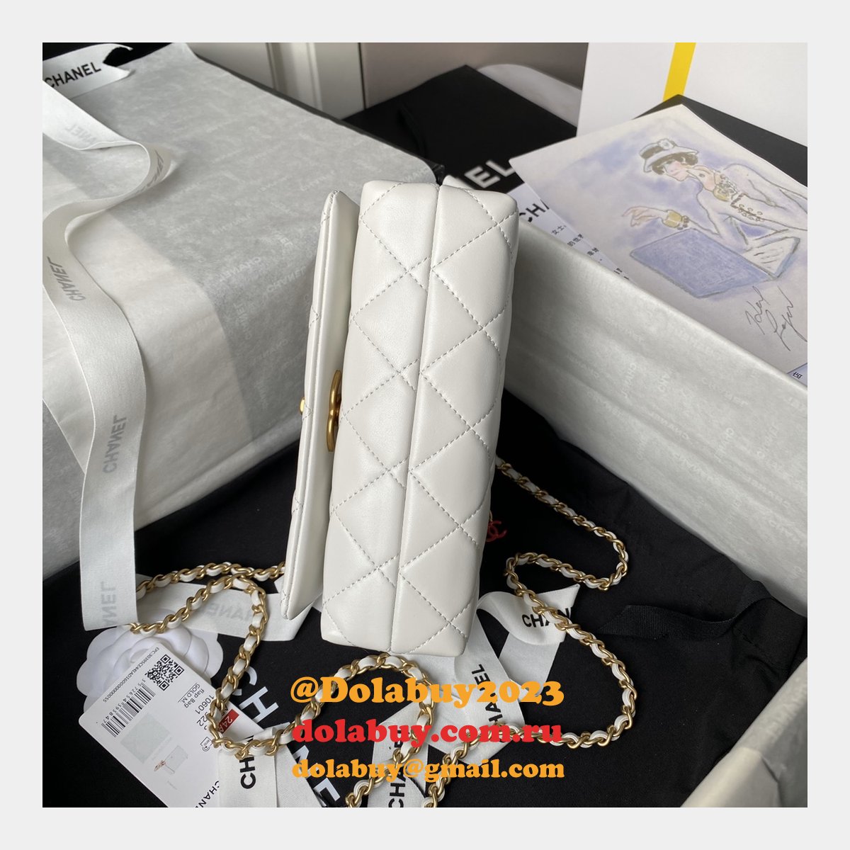 Shop 1:1 Mirror AS4973 Replica Shoulder Black/White Bags