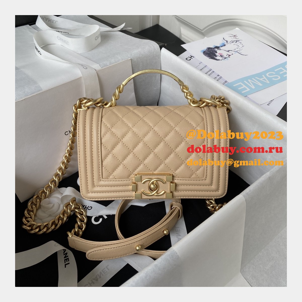 Boy High Quality A94804/A94805 Duplicate Flap 1:1 Copy From Original Bag