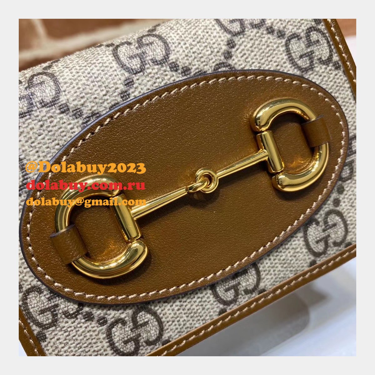top quality G*u*i beige fake 1955 horsebit card case 621887 wallet