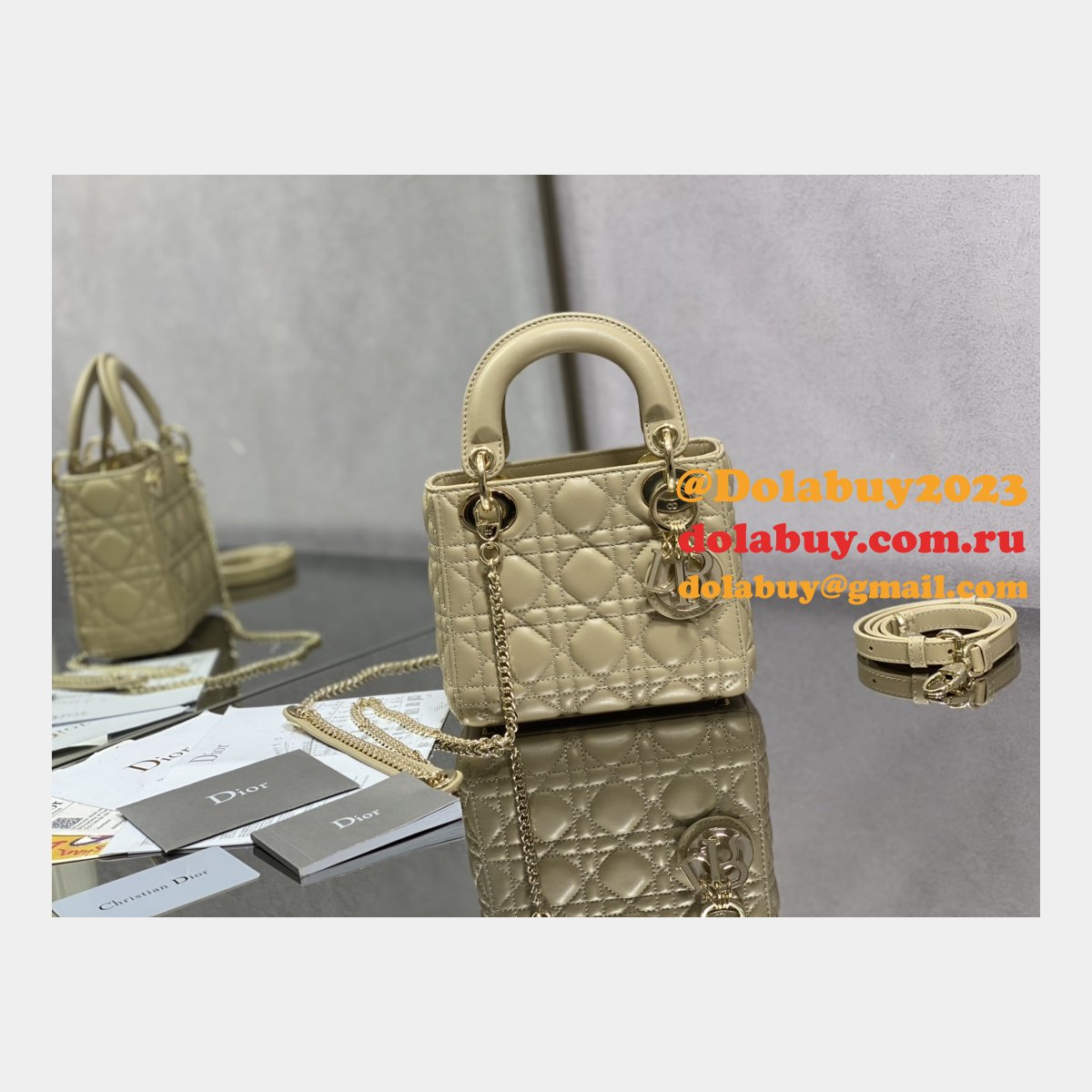 Top Quality DIOR LADY 17/20CM BAG LAMBSKIN