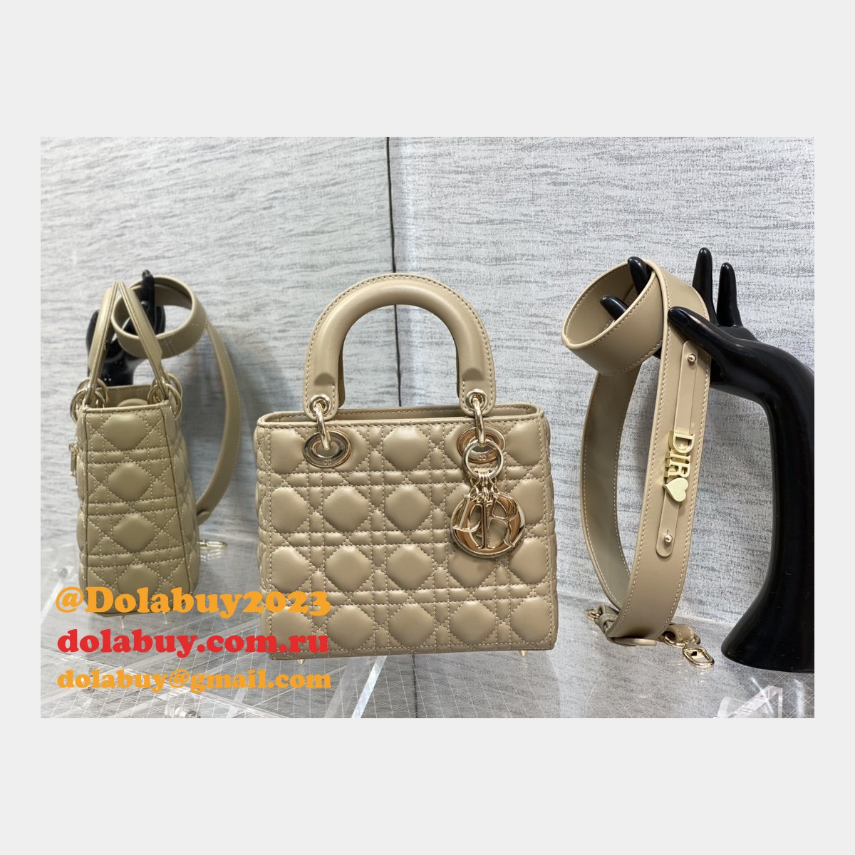 Top Quality DIOR LADY 17/20CM BAG LAMBSKIN