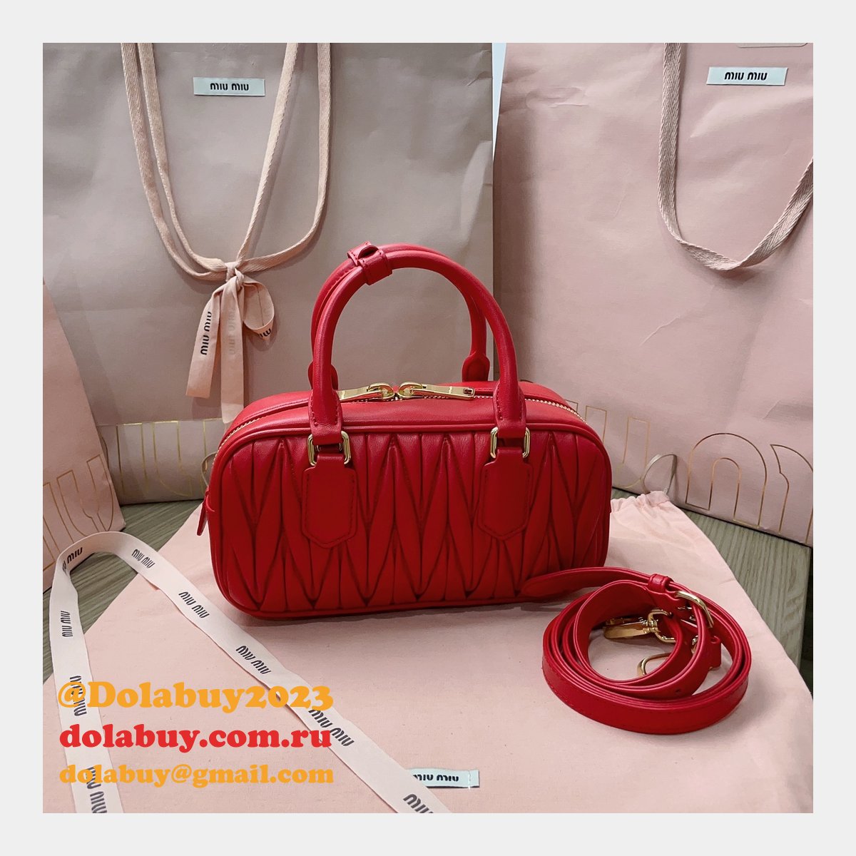 Shopping Top Grade 5BB142 Matelasse Replica Miu Miu Online Fake Bag