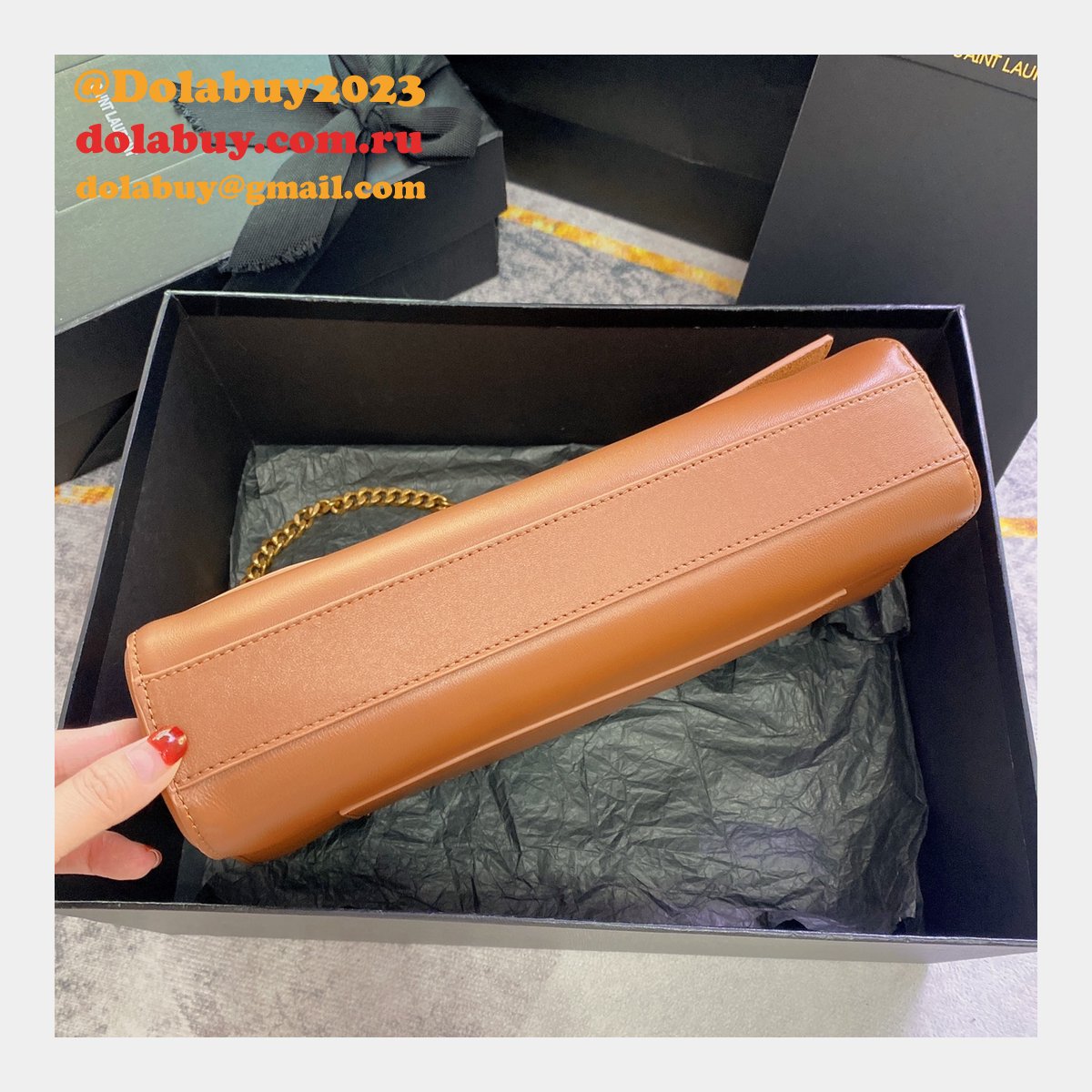 Fashion SAINT LAURENT KATE REVERSIBLE MEDIUM BAG 553804