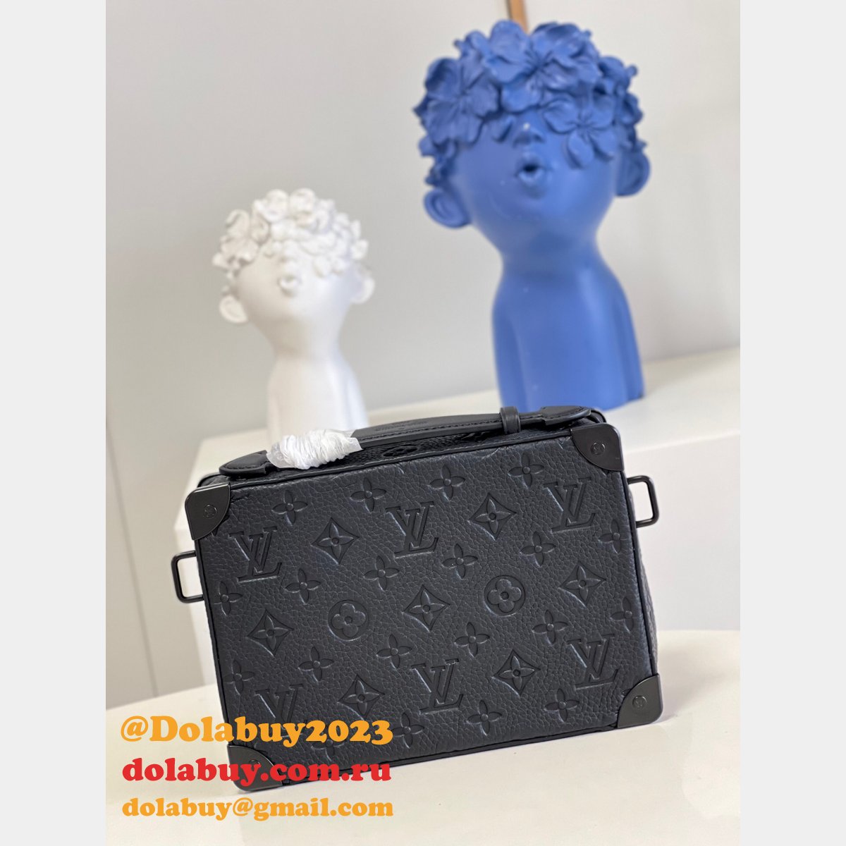 Louis Vuitton Luxury M59163 Black Handle Soft Trunk Taurillon Monogram Men Bags