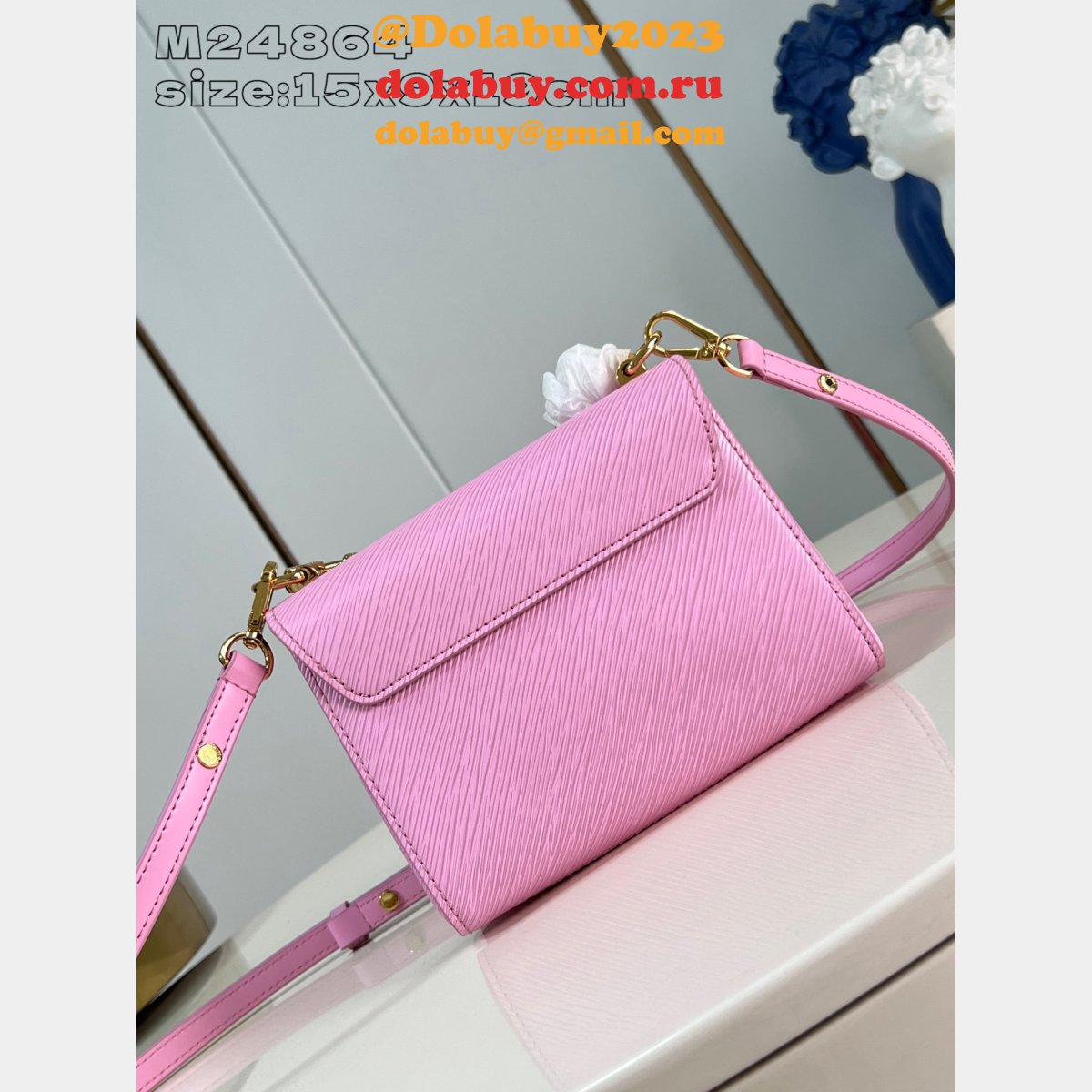 Louis Vuitton Twist M24864 Epi Pink Leather Designer Fake Bag
