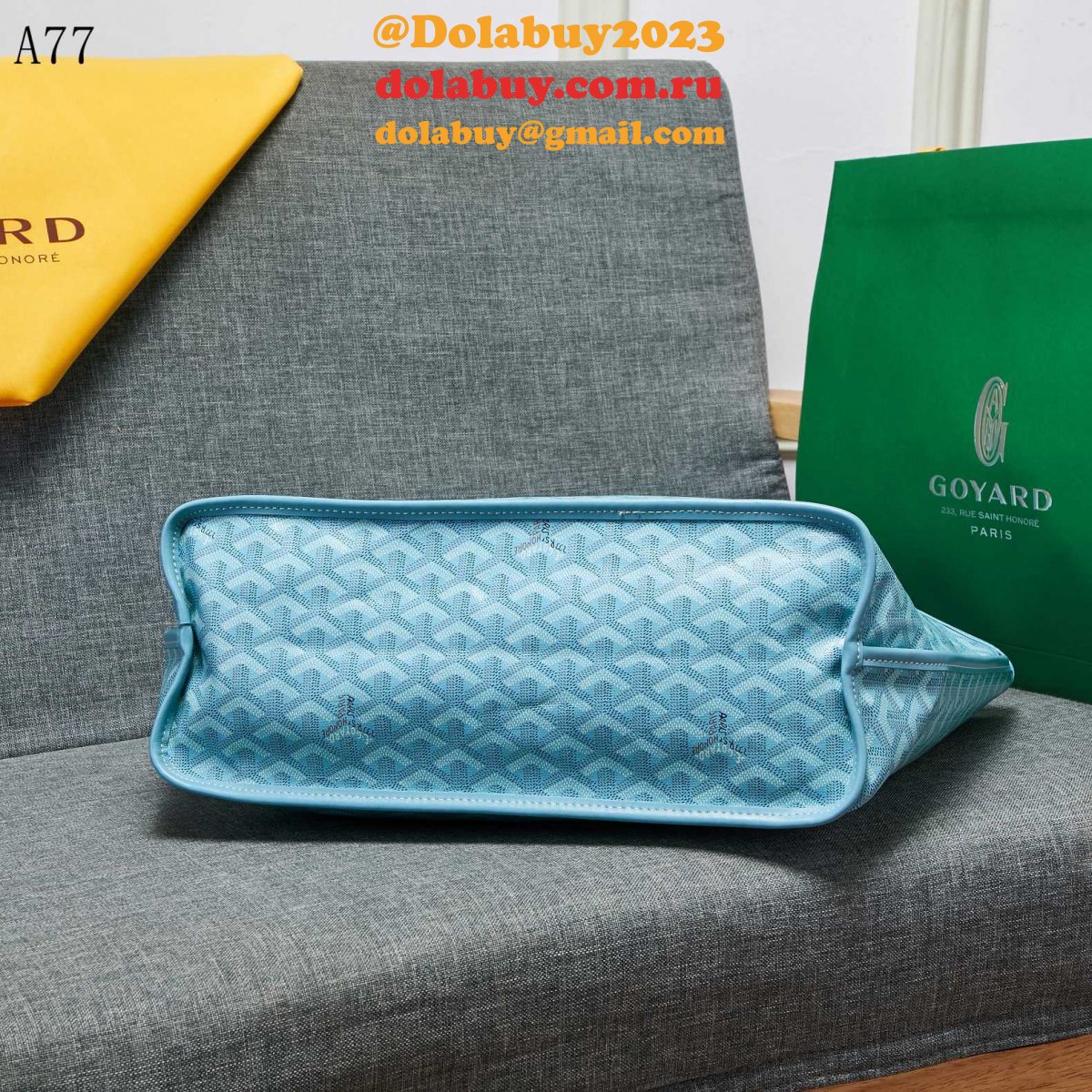 Wholesale Goyard Classic Chevron St. Louis PM Totes Sky-Blue Bags