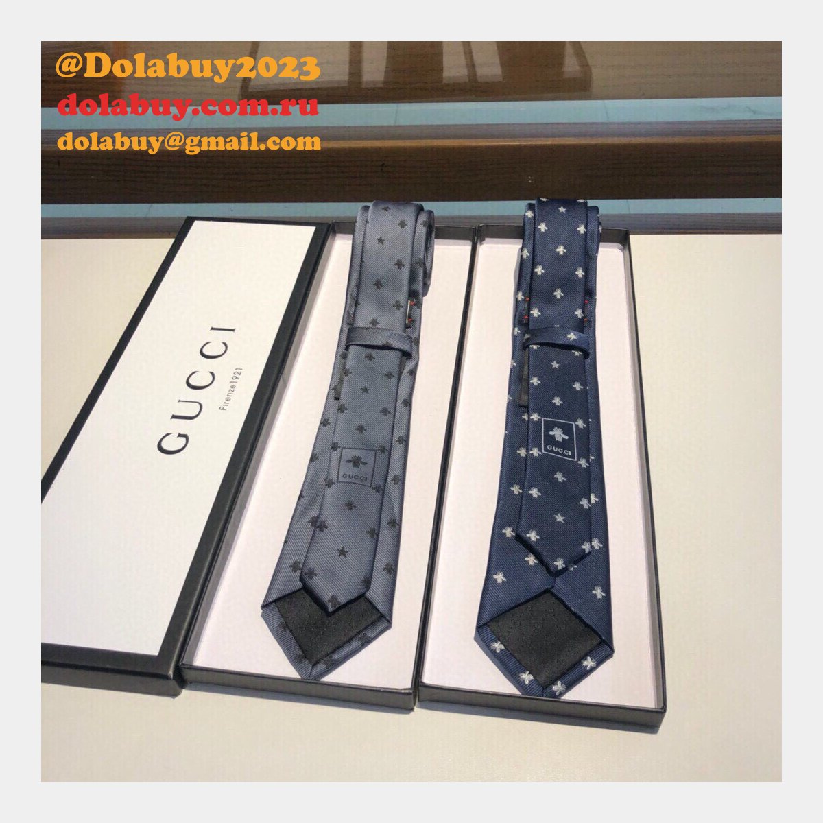 G*u*i huffero designer twill silk tie for men necktie