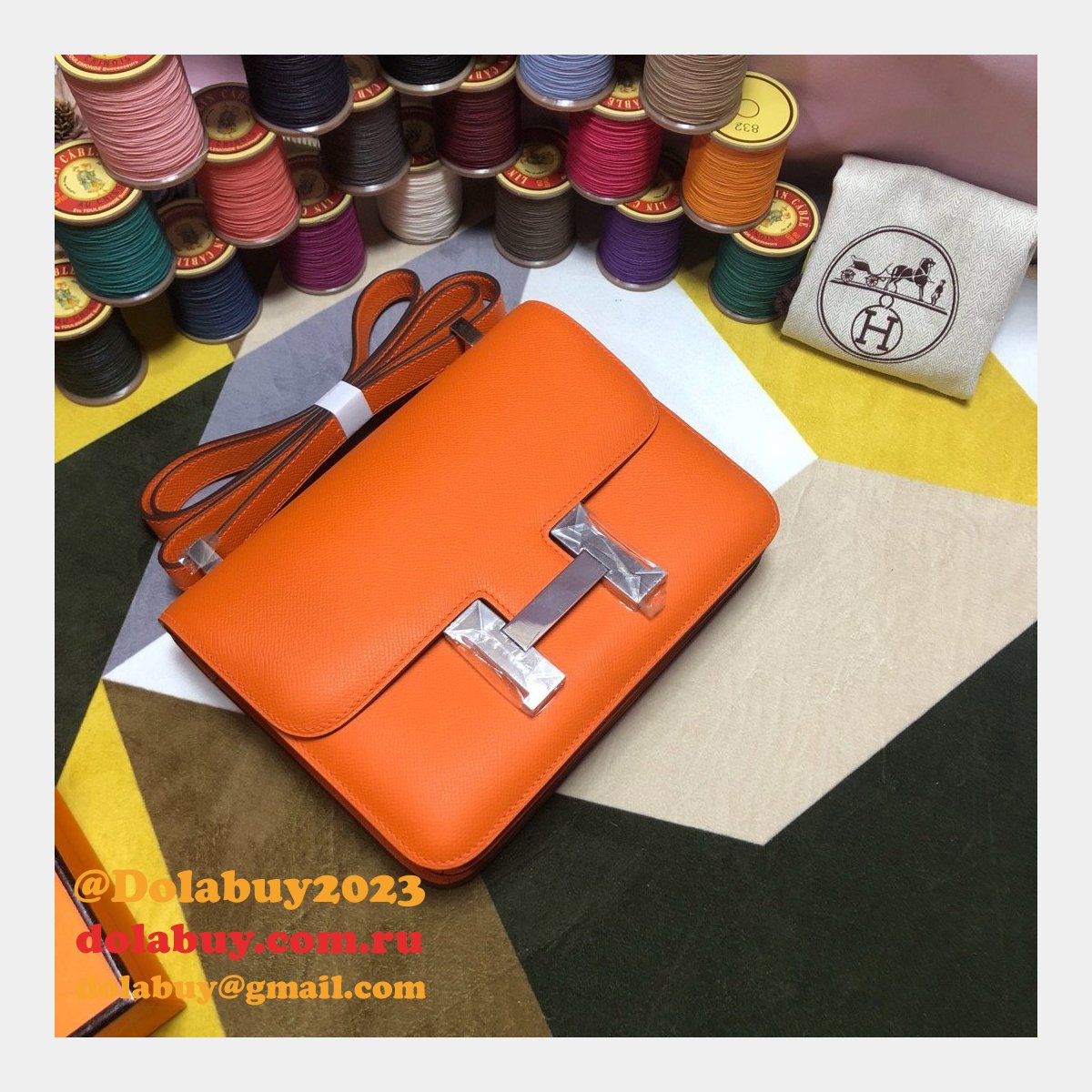 Hermes Constance Bag 23cm Epsom Leather Orange