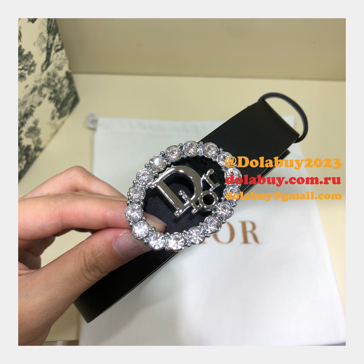 Wholesale Christian Dior AAA Belts 30mm Black Replica