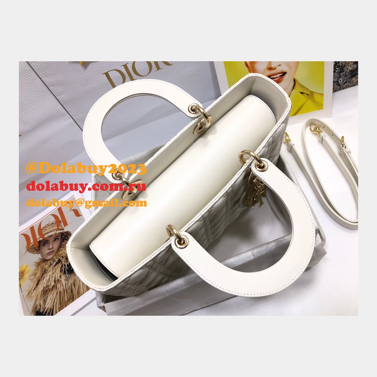 Inspired Duplicate dior lady lambskin 32CM HANDBAG