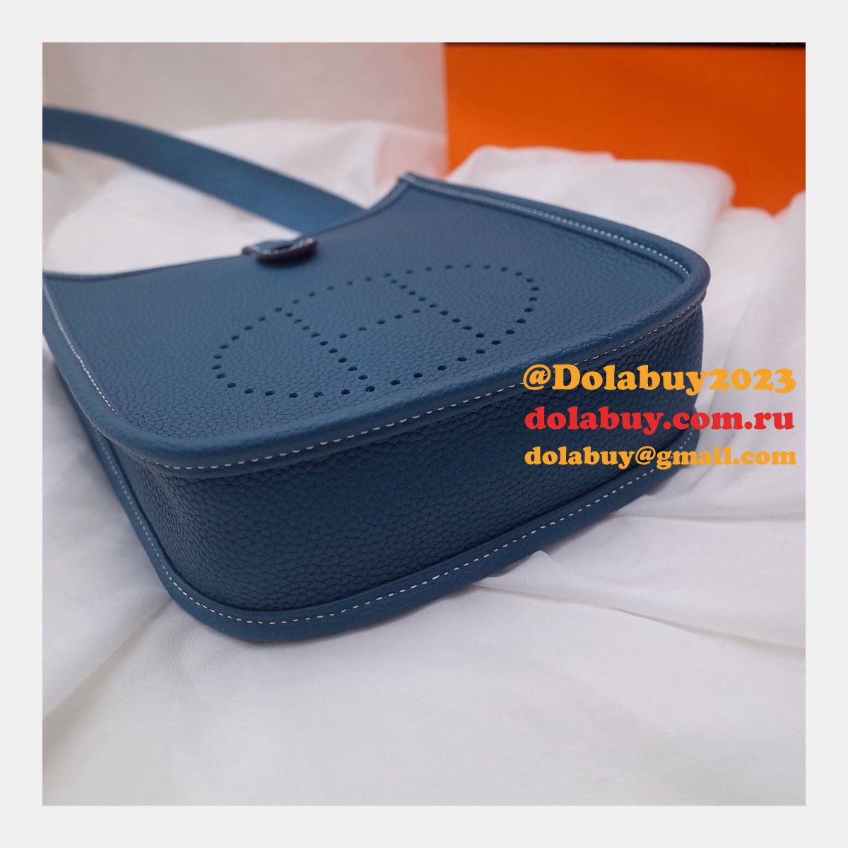 Cheap High Quality Replica Hermes Evelyne For Blue Sale