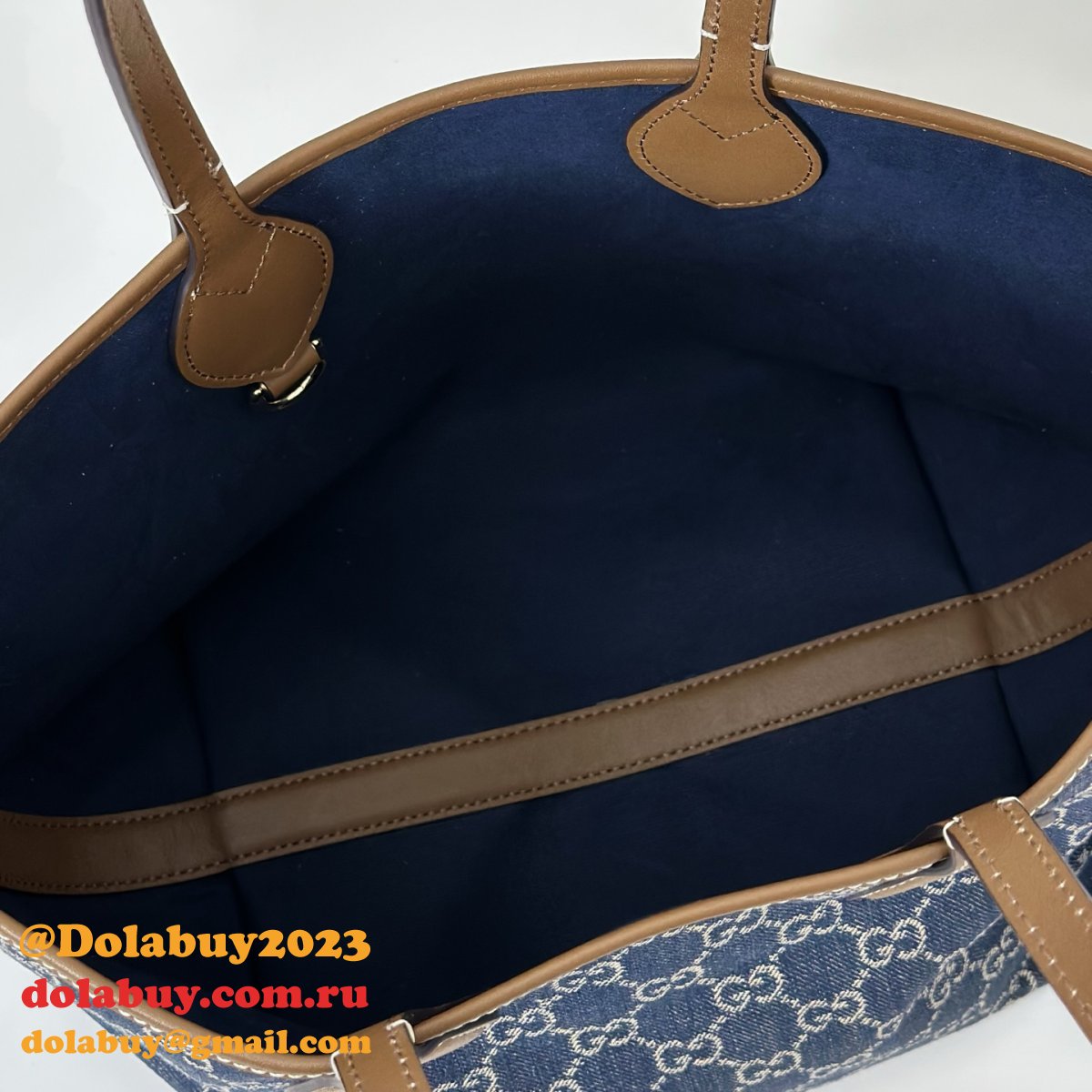 G*u*i totissima small reversible tote shoulder 820496 blue bag