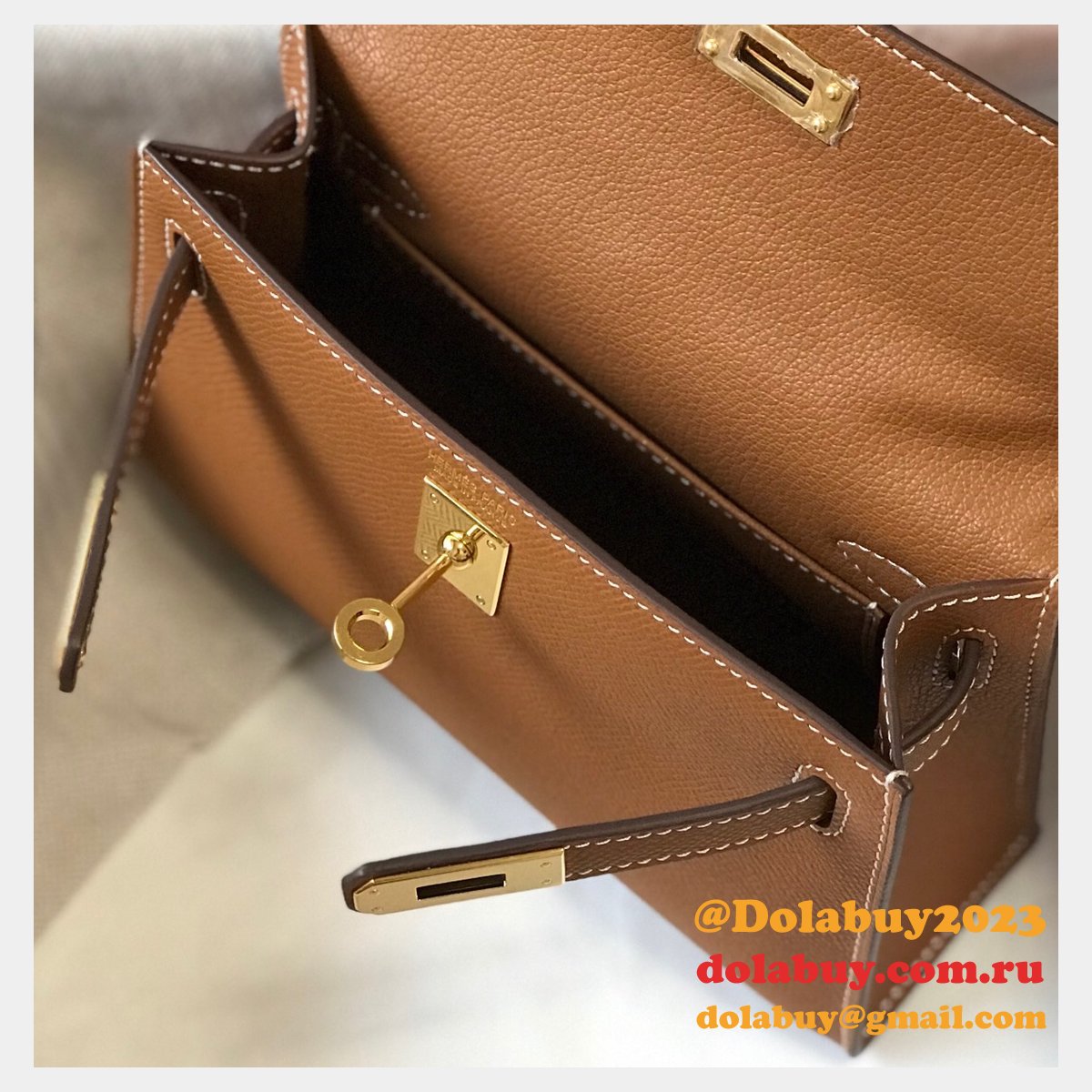 Camel Mini Kelly Replica Hermes Handbags