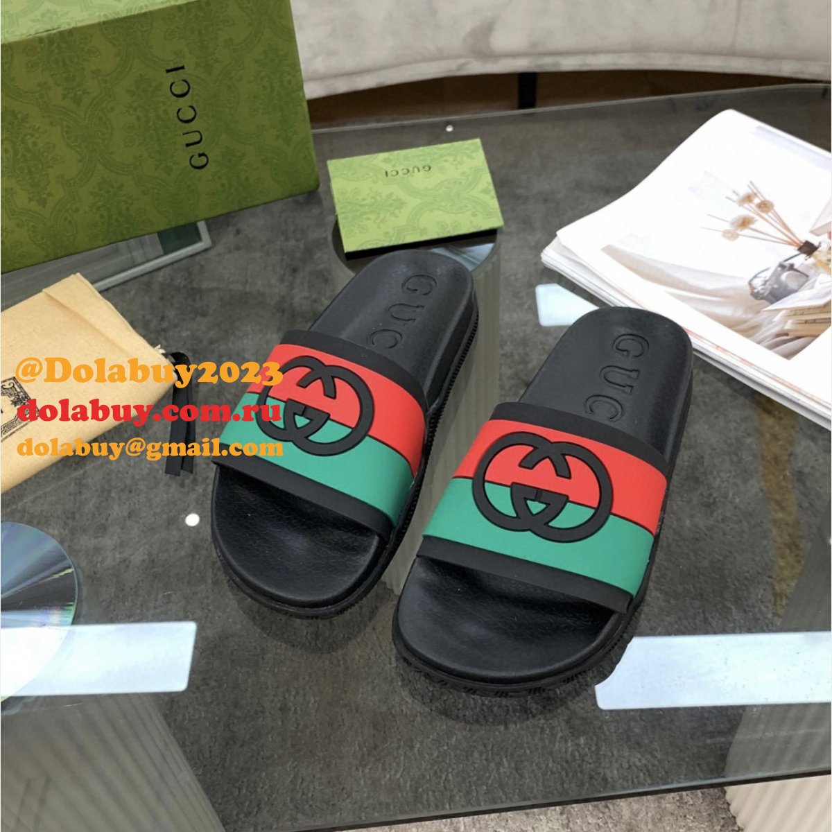 perfect G*u*i quality replica sandals gu7 shoes