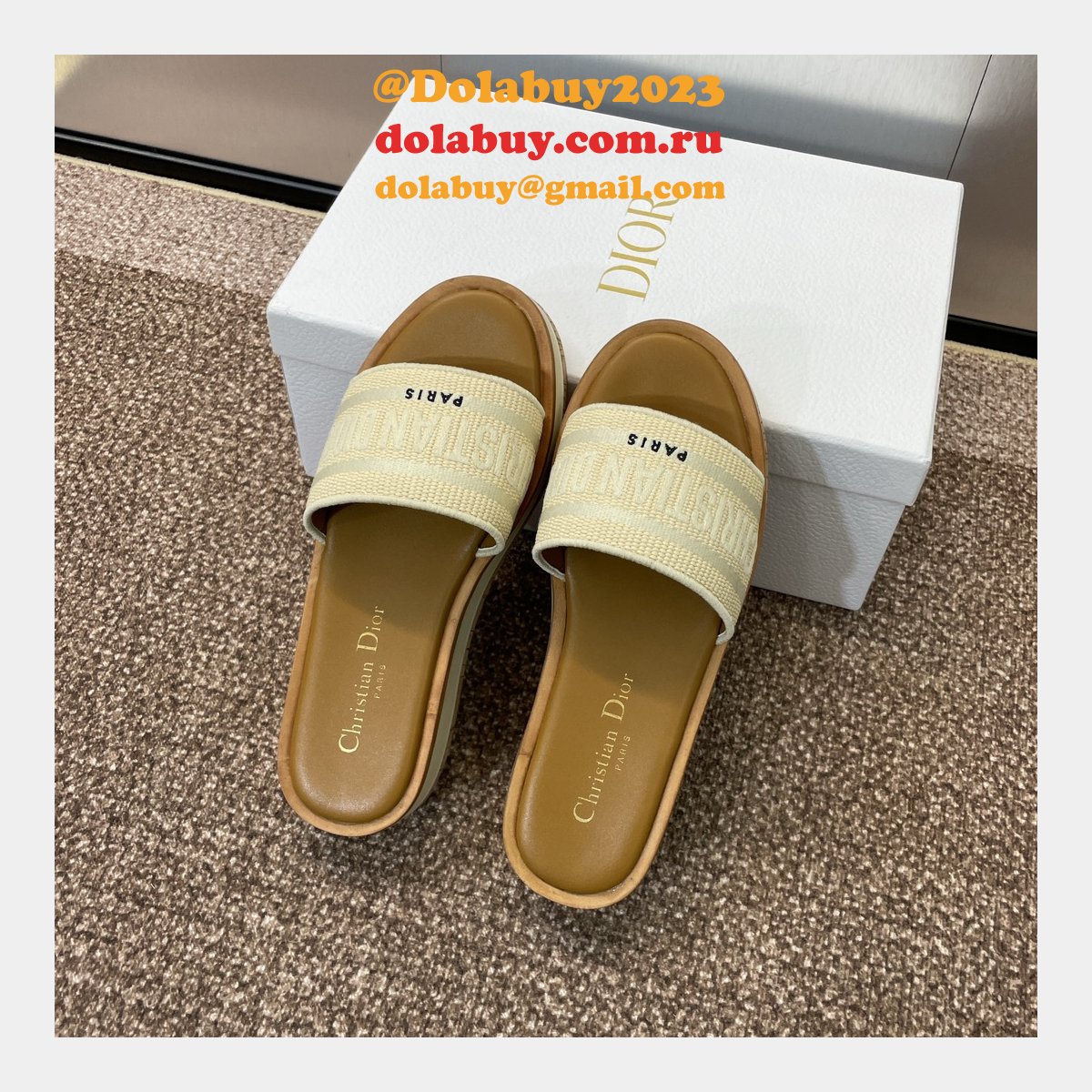 Designer Dior Dway Platform Slide