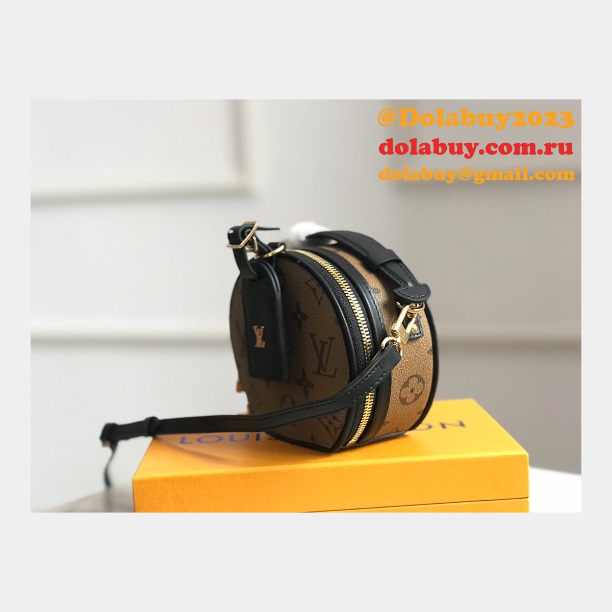 Louis Vuitton Top Quality Mini Boite Chapeau Monogram Reverse Canvas M68276 Brown