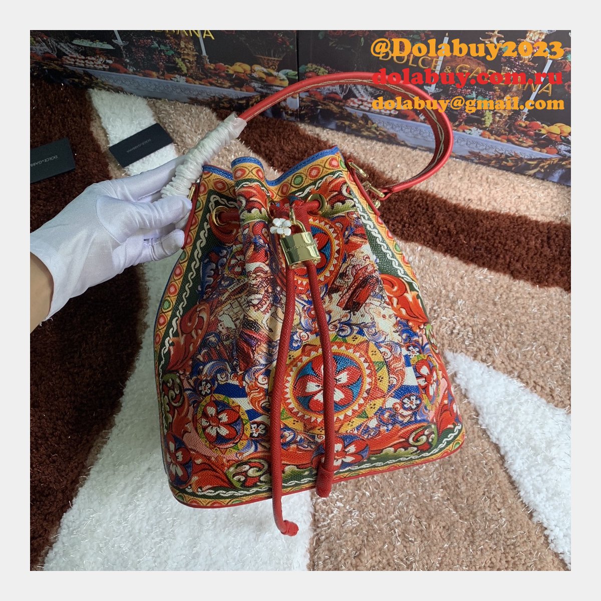 Multicolor Majolica 5500 Bucket Sling Fake Dolce & Gabbana Bag