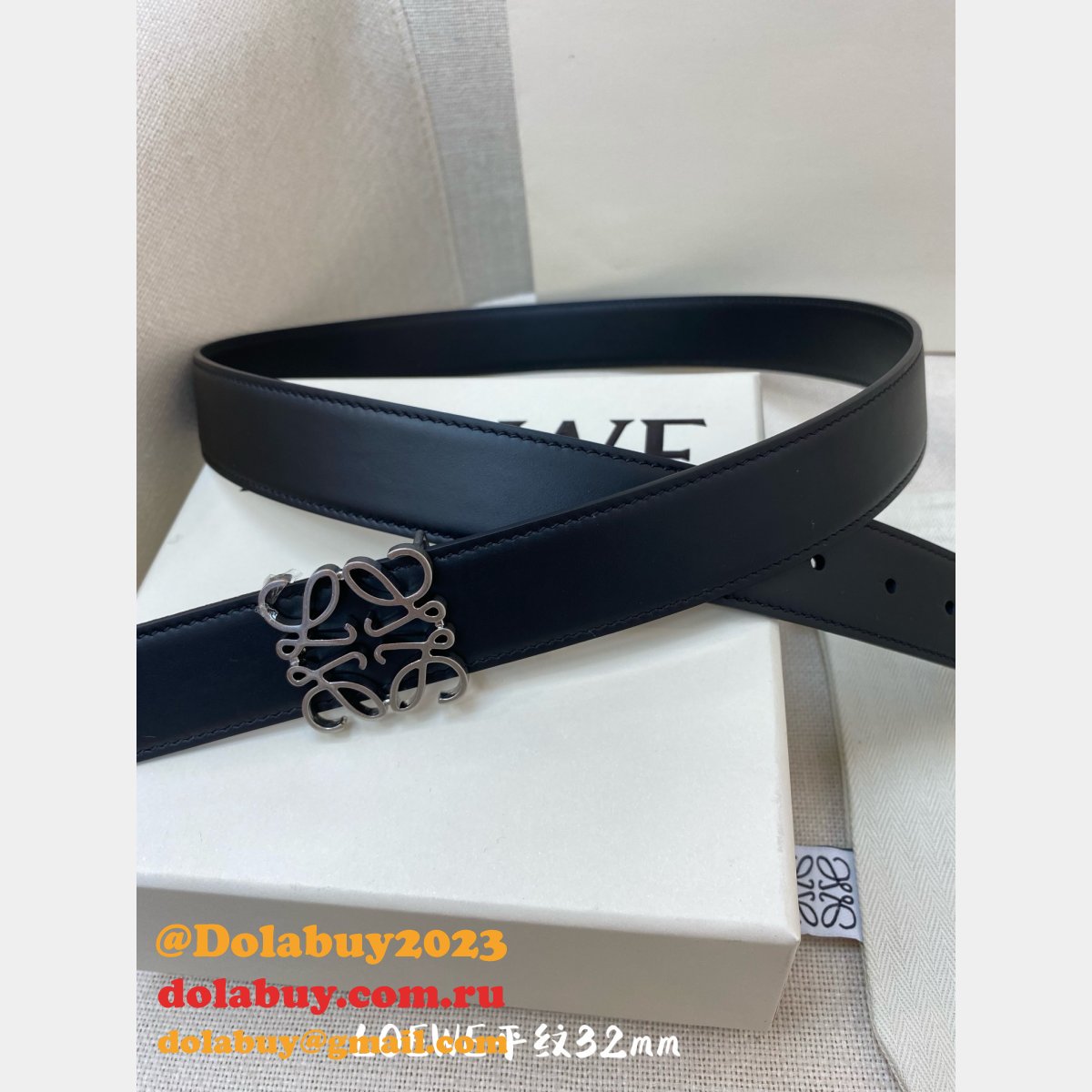 Loewe Top Quality Fashion Anagram 3.2CM Width Replicas Belts