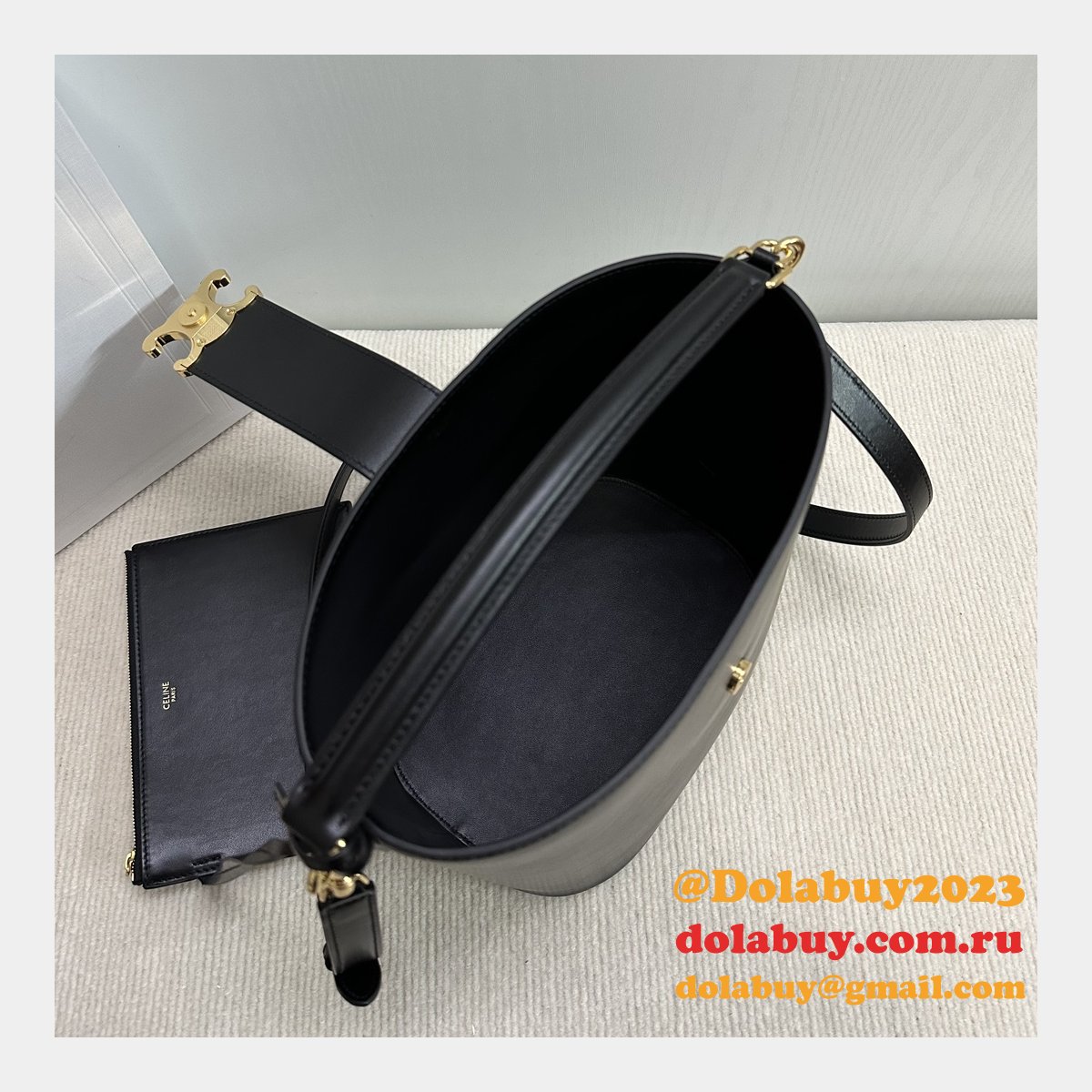 7 Star Celine Triomphe Louise Bucket Bag 116613