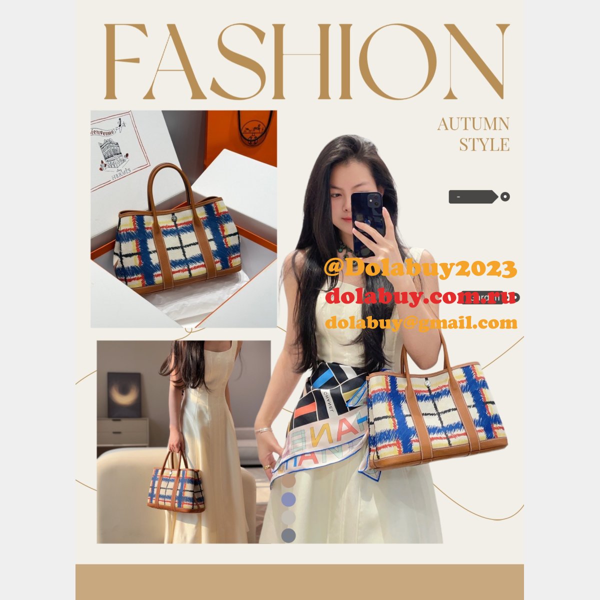 AAA+ Hermes Garden Party Fjord 30/36CM Luxury Bag