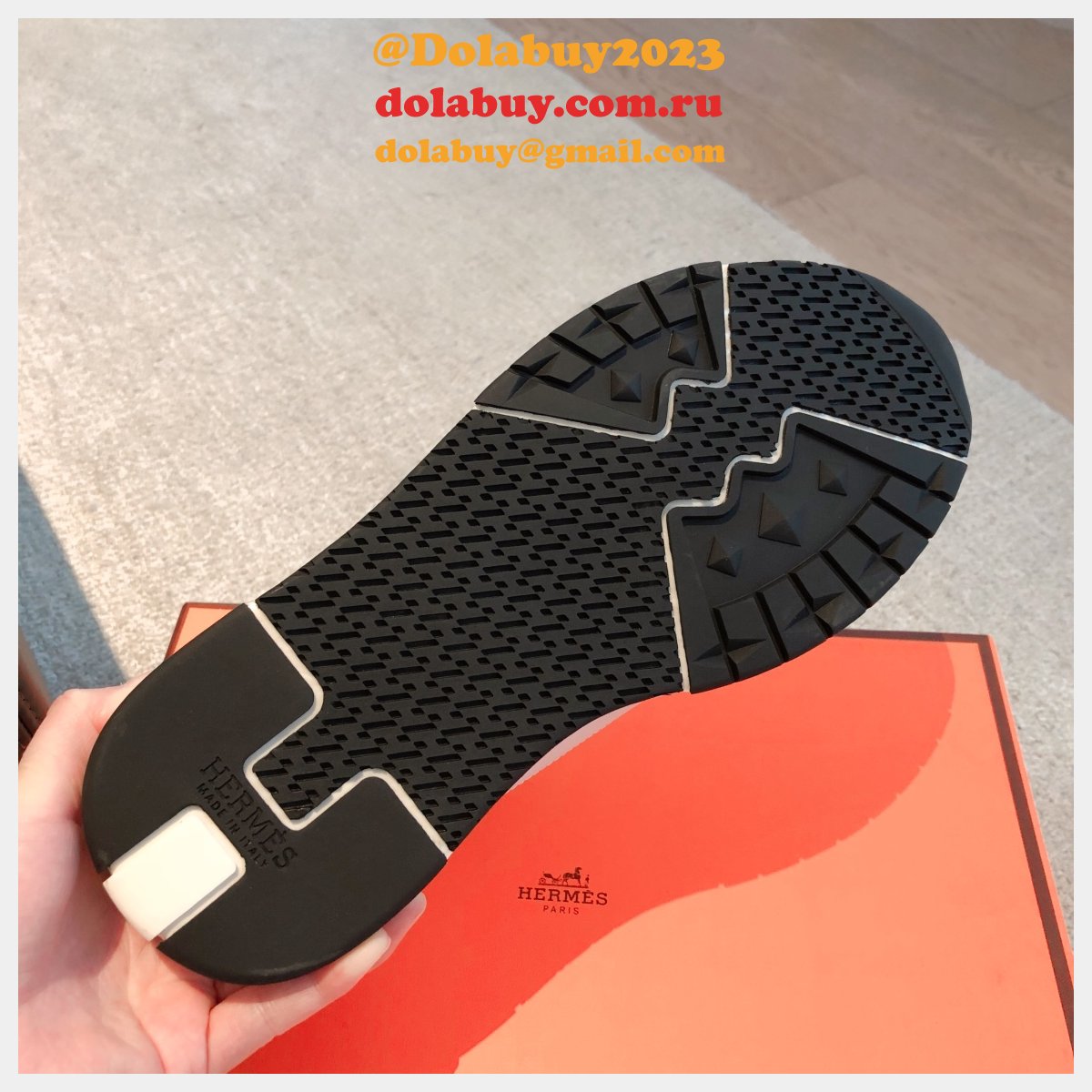 Wholesale Sneakers Leer Wit Hermes Knockoff Shoes