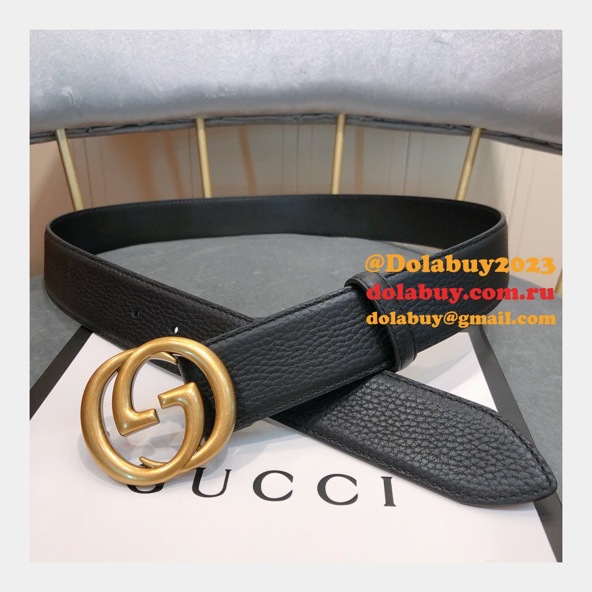 G*u*i belt with double g buckle 20mm,30mm,40mm black luxury