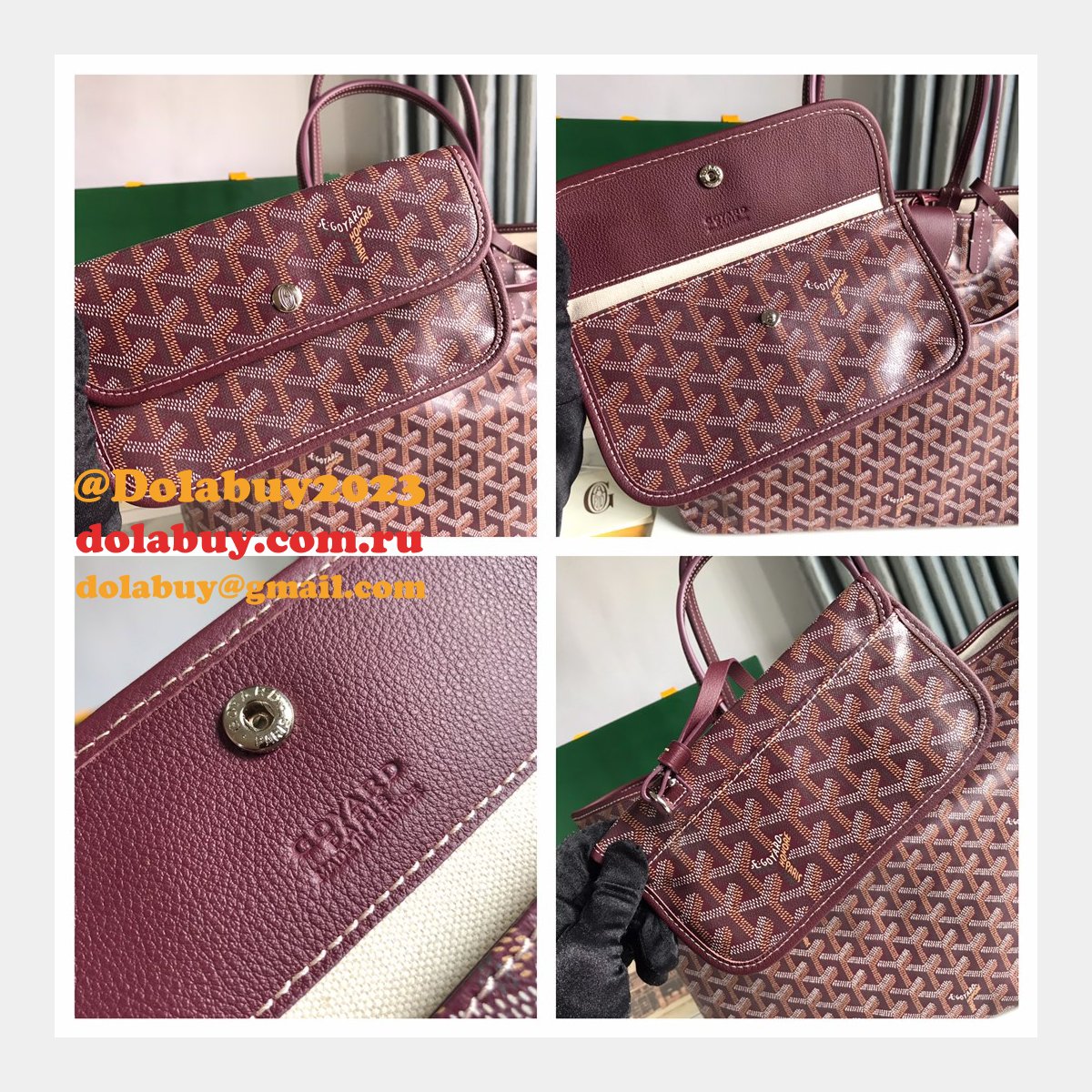 Saint Louis Goyard 020184 020144 Tote Buy Goyardine Fake Bags