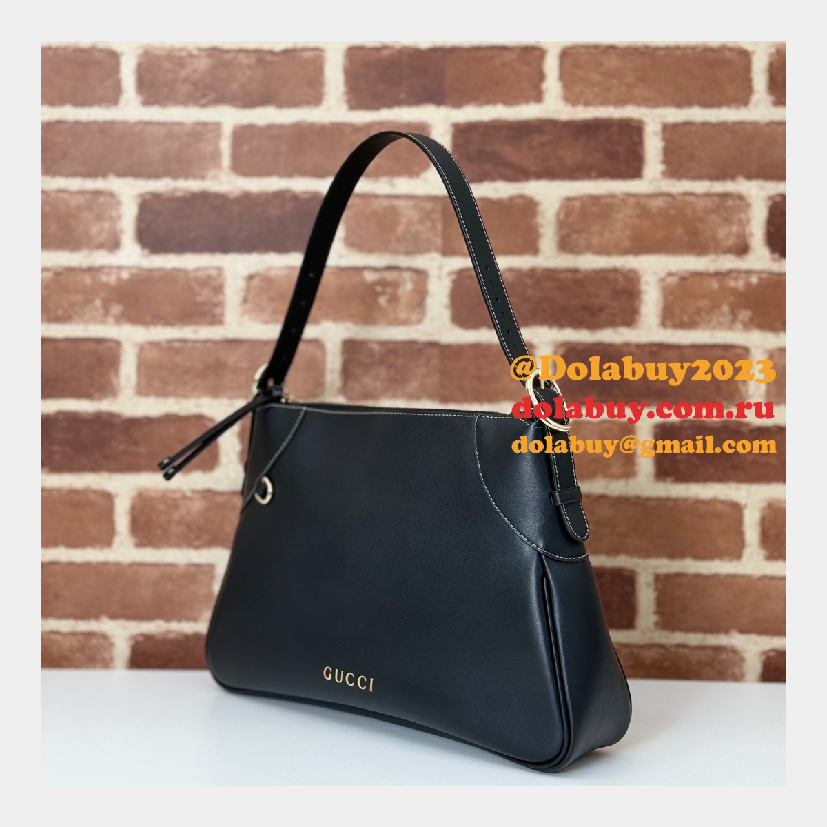 G*u*i duplicate gg emblem 815217 shoulder black best bag