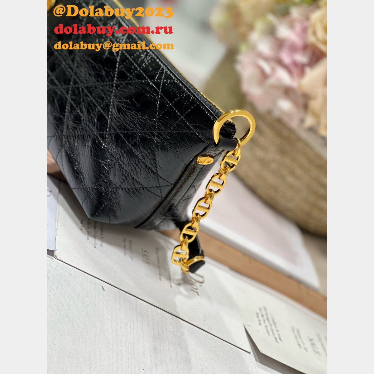 High Quality Christian Dior Paris Diorstar Hobo shoulder bag black