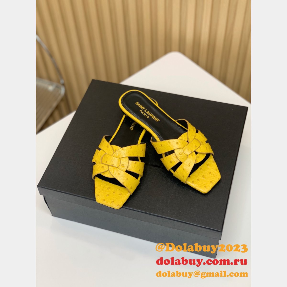 Designer Saint Laurent Knockoff Tribute Slides Shoes