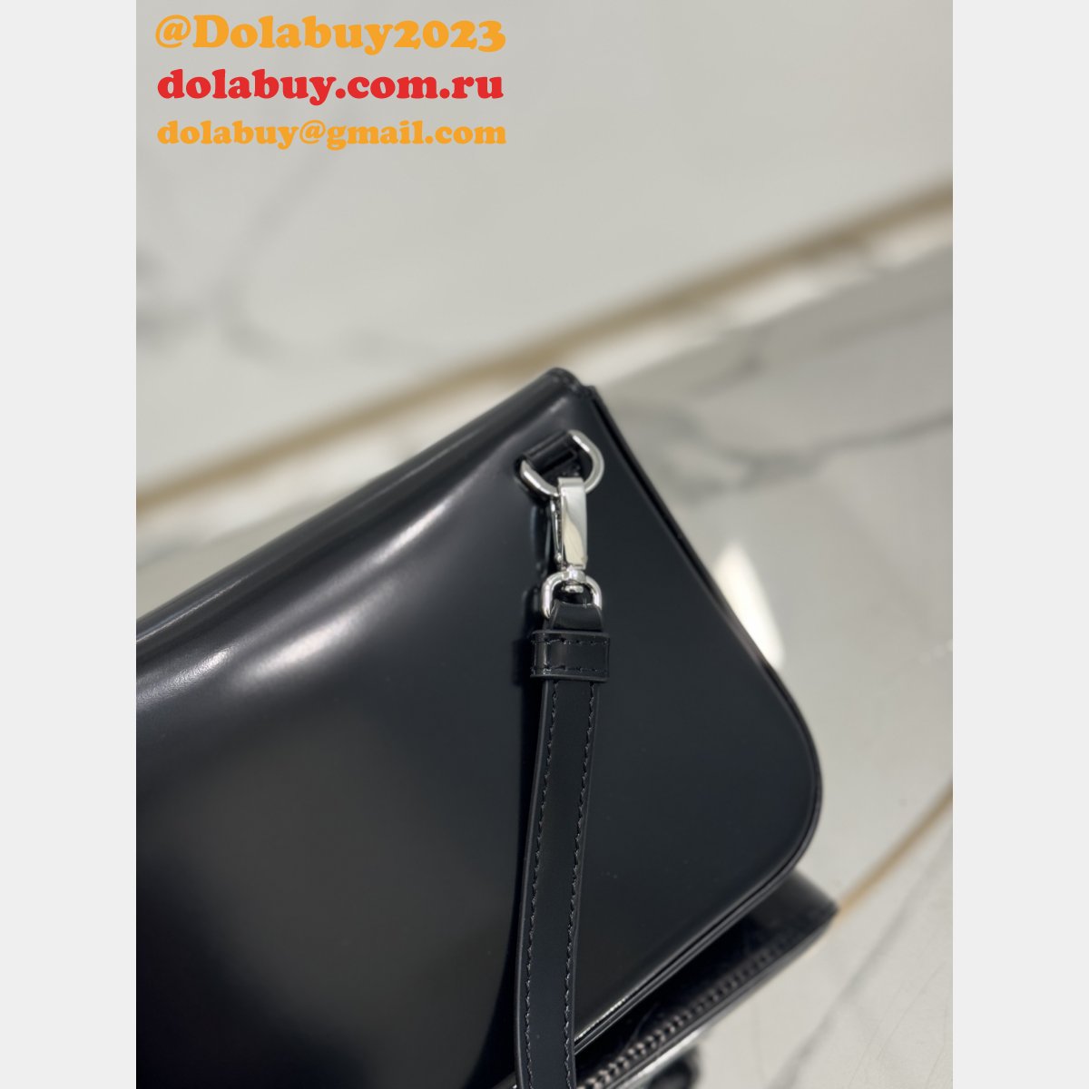 Black Brushed Shoulder Strap Prada 2VD061 Replica Designer Bag